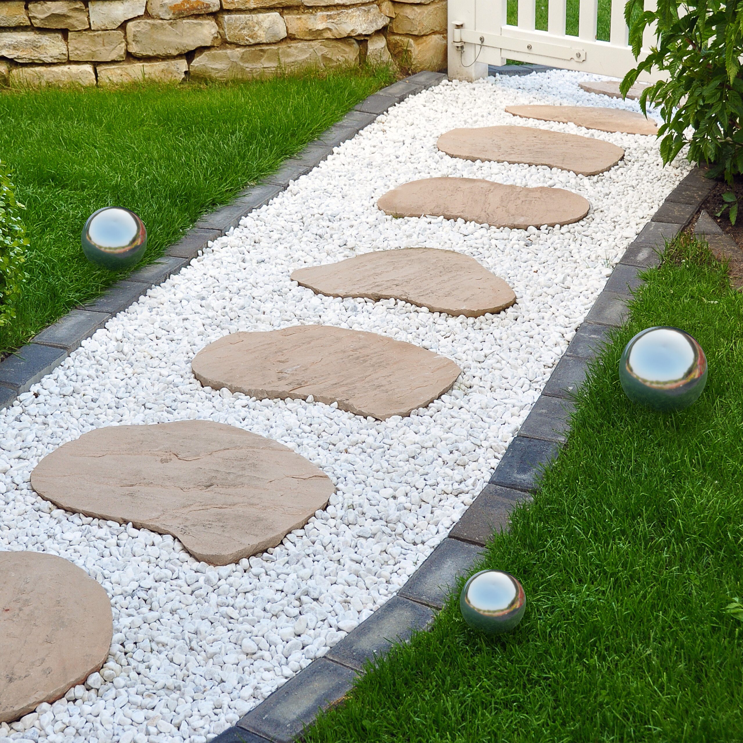 relaxdays Dekokugel Gartenkugeln Edelstahl 6er Set günstig online kaufen