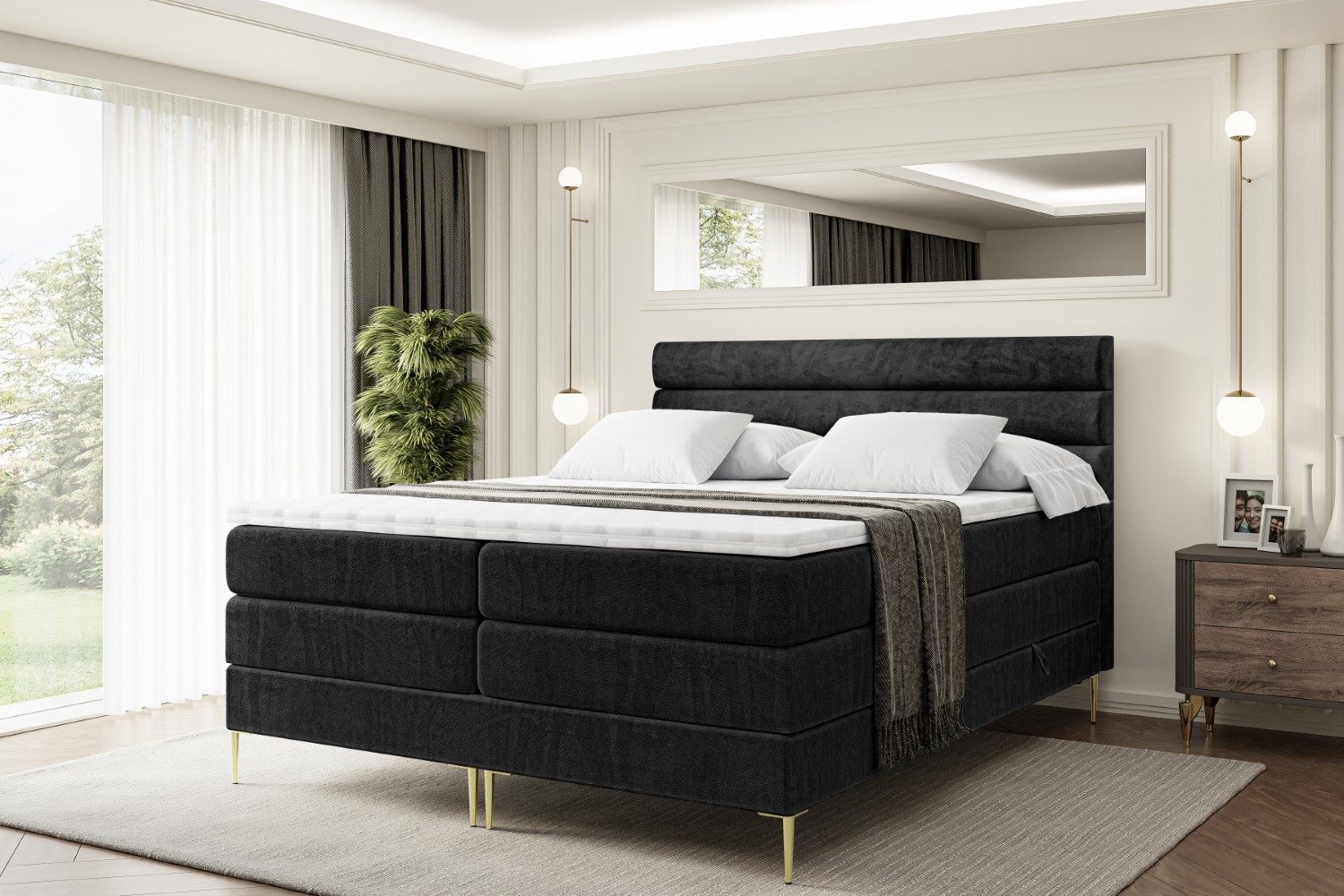 ALTDECOR Boxspringbett CELESTIA-F KING (Multipocket-Matratze H4, günstig online kaufen