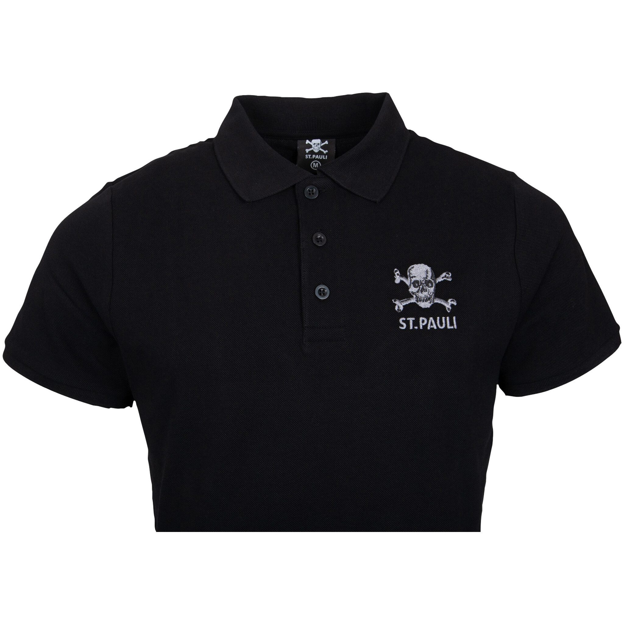 FC St. Pauli Poloshirt FC St. Pauli - Polo Shirt Totenkopf - schwarz