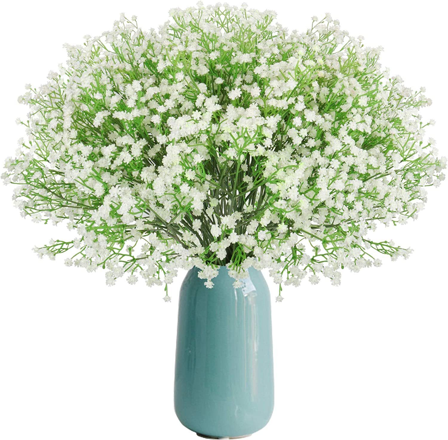 Kunstblume Gypsophila Künstliche Blumen, 10 Stück Gypsophila Kunstblumen, Mutoy, Höhe 52 cm, Blumensträuße für Wohnzimmer Schlafzimmer Hochzeit Tischdekoration Weiß