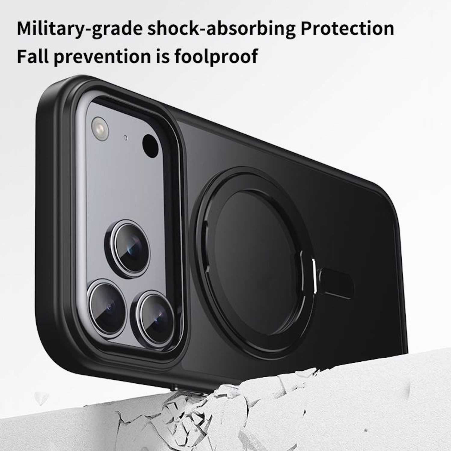 Wigento Handyhülle MagSafe für Apple iPhone 18 Pro Max / 17 Pro Max 360 Grad Dreh Ring, Magnetische Hülle mit Ringhalter und 360 Grad Rotation – Bild 5 von 5