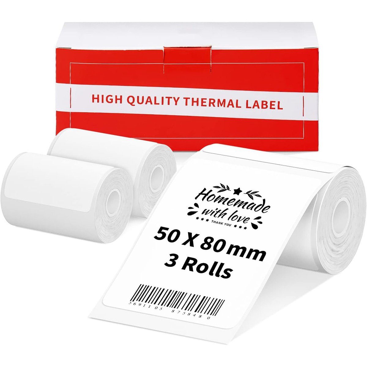 yozhiqu Etikettenrolle 3 Rollen Phomemo M120/M110 Etiketten für M120/M110 Etikettendrucker, Für Phomemo M120/M110 - Hochwertiges thermisches Etikettenpapier, weiß