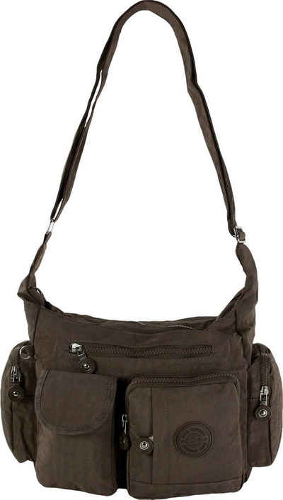 BAG STREET Schultertasche »OTJ205N Bag Street Damenhandtasche Schultertasche«, Schultertasche Nylon, braun ca. 32cm x ca. 20cm