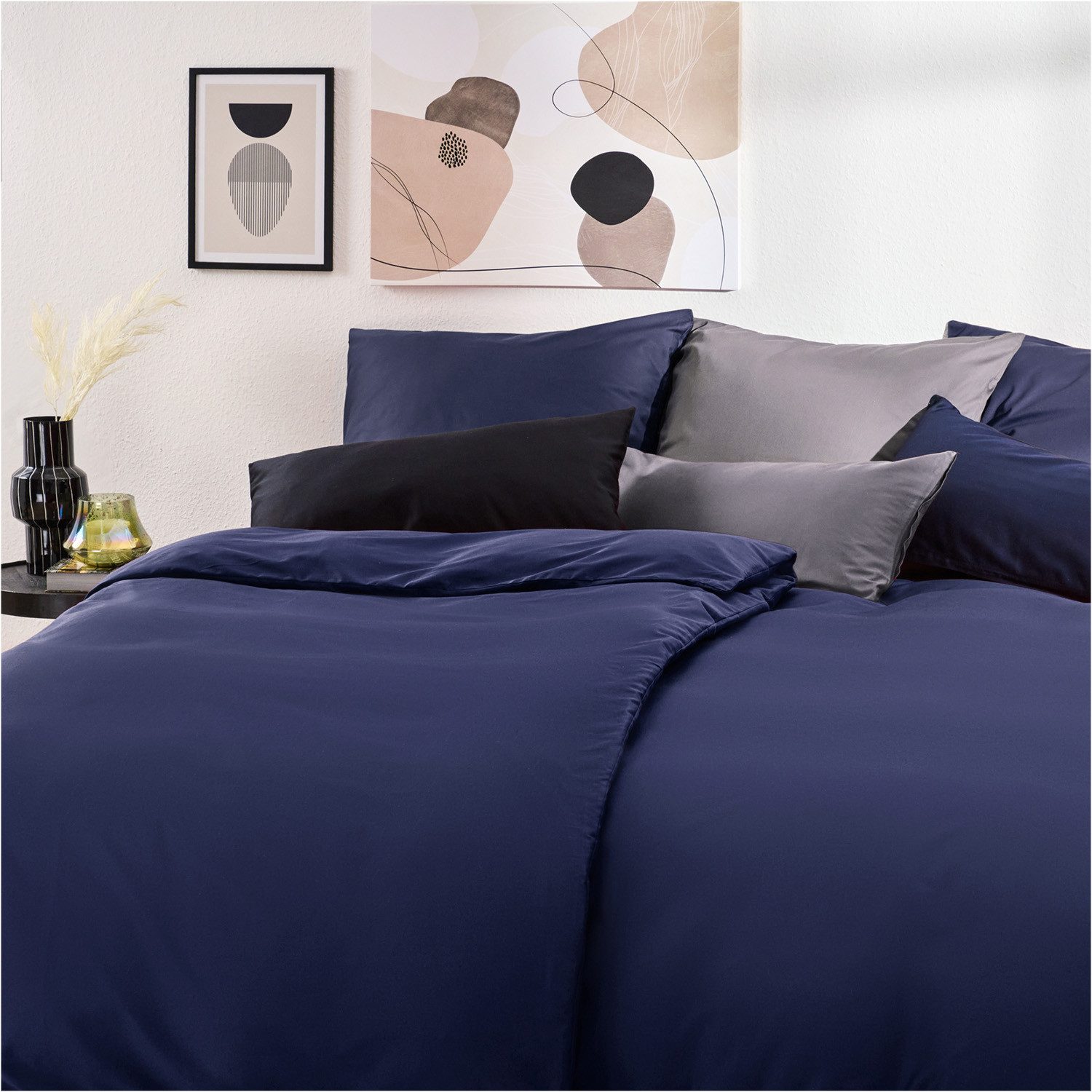 Blumtal Bettwäsche Premium Oeko Tex Zertifizierte Satin Bettwäsche, Mako-Satin, 2 teilig, aus 100% Baumwolle - Edle Glanzoptik Bettwäsche