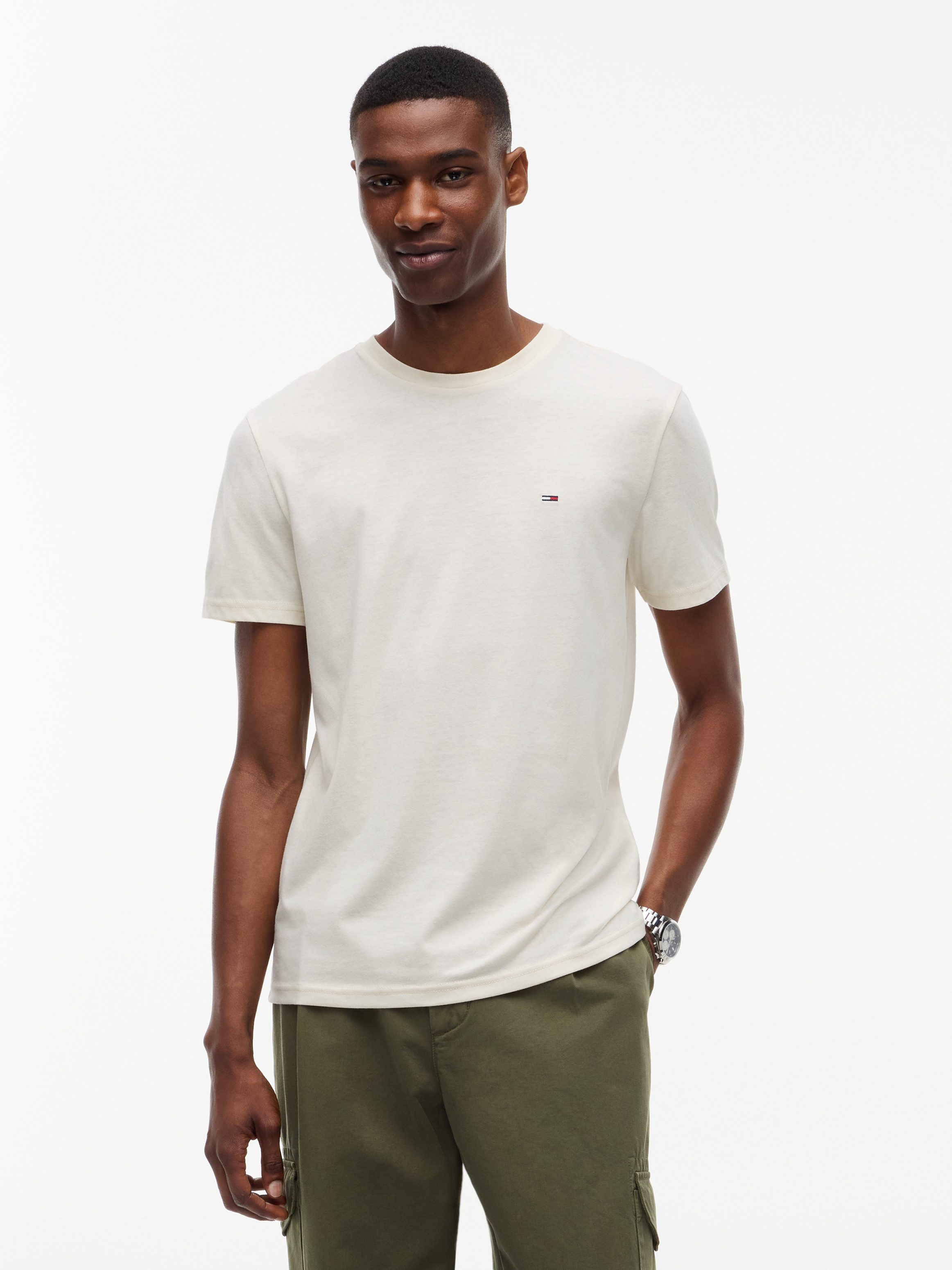 Tommy Jeans T-Shirt TJM XSLIM JASPE HTR TEE EXT Mit Rundhalsausschnitt