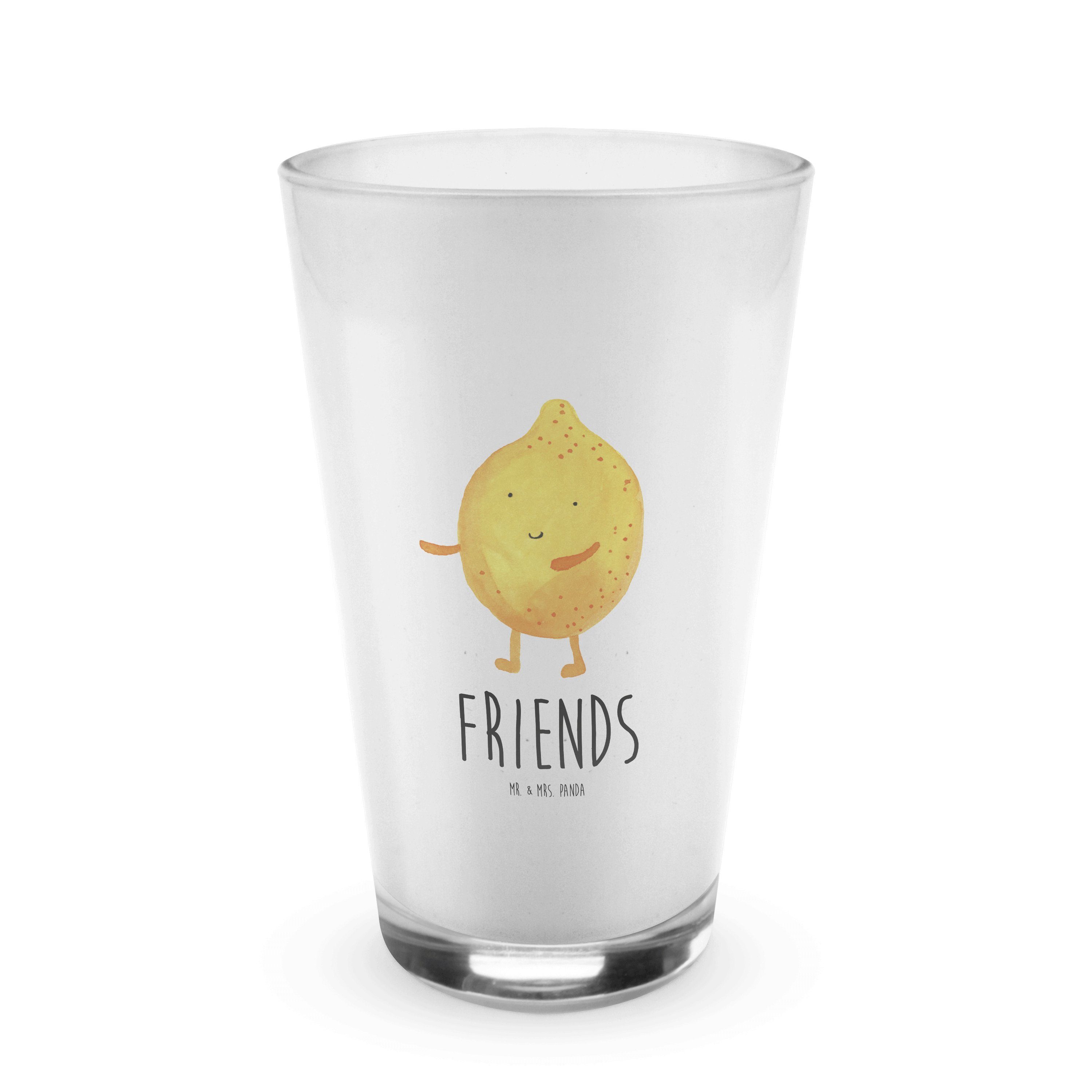 Mr. & Mrs. Panda Glas BestFriends-Lemon - Transparent - Geschenk, Glas, Cappuccino Glas, lu, Premium Glas