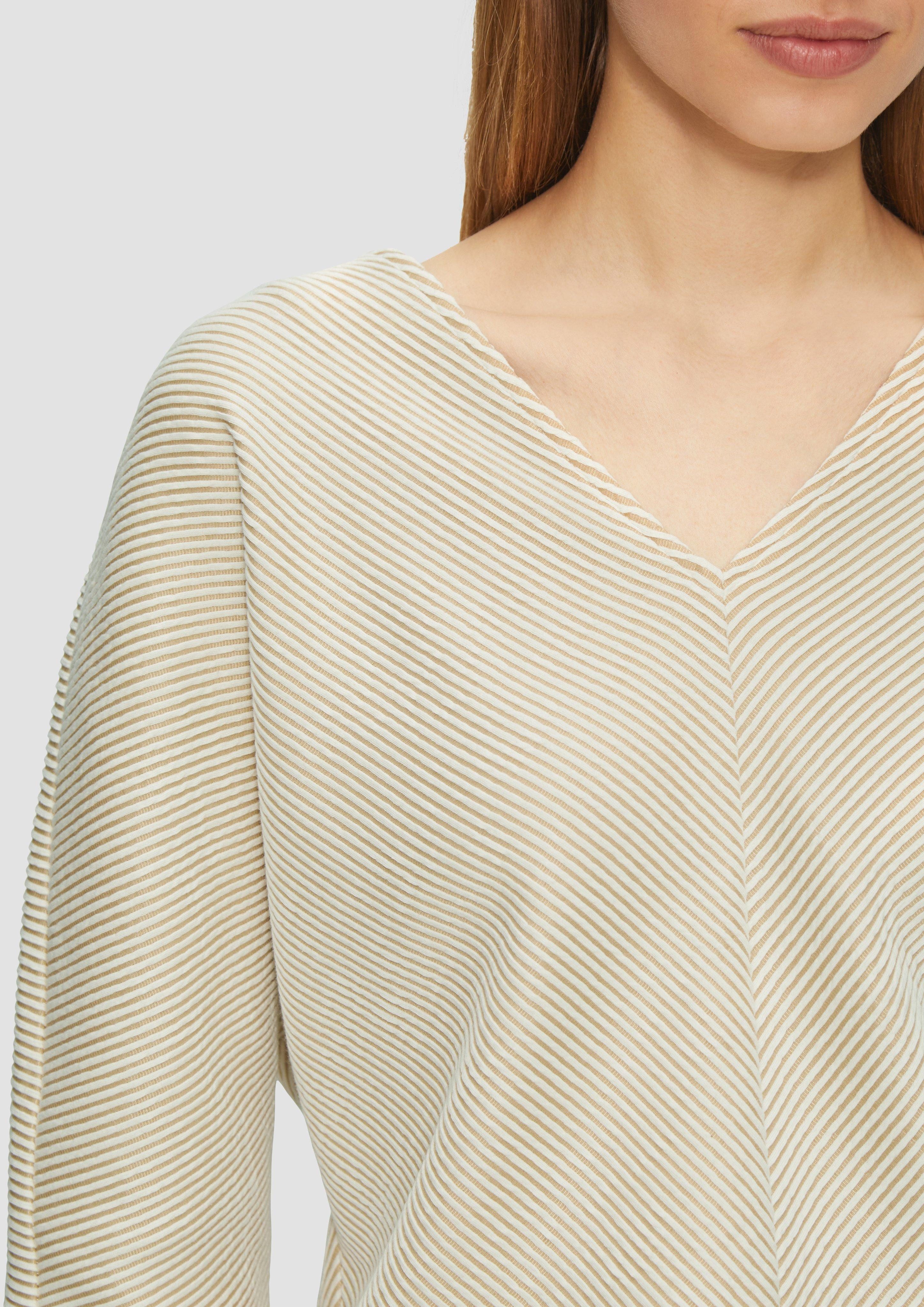 s.Oliver 3/4-Arm-Shirt Shirt mit Strukturstreifen und günstig online kaufen