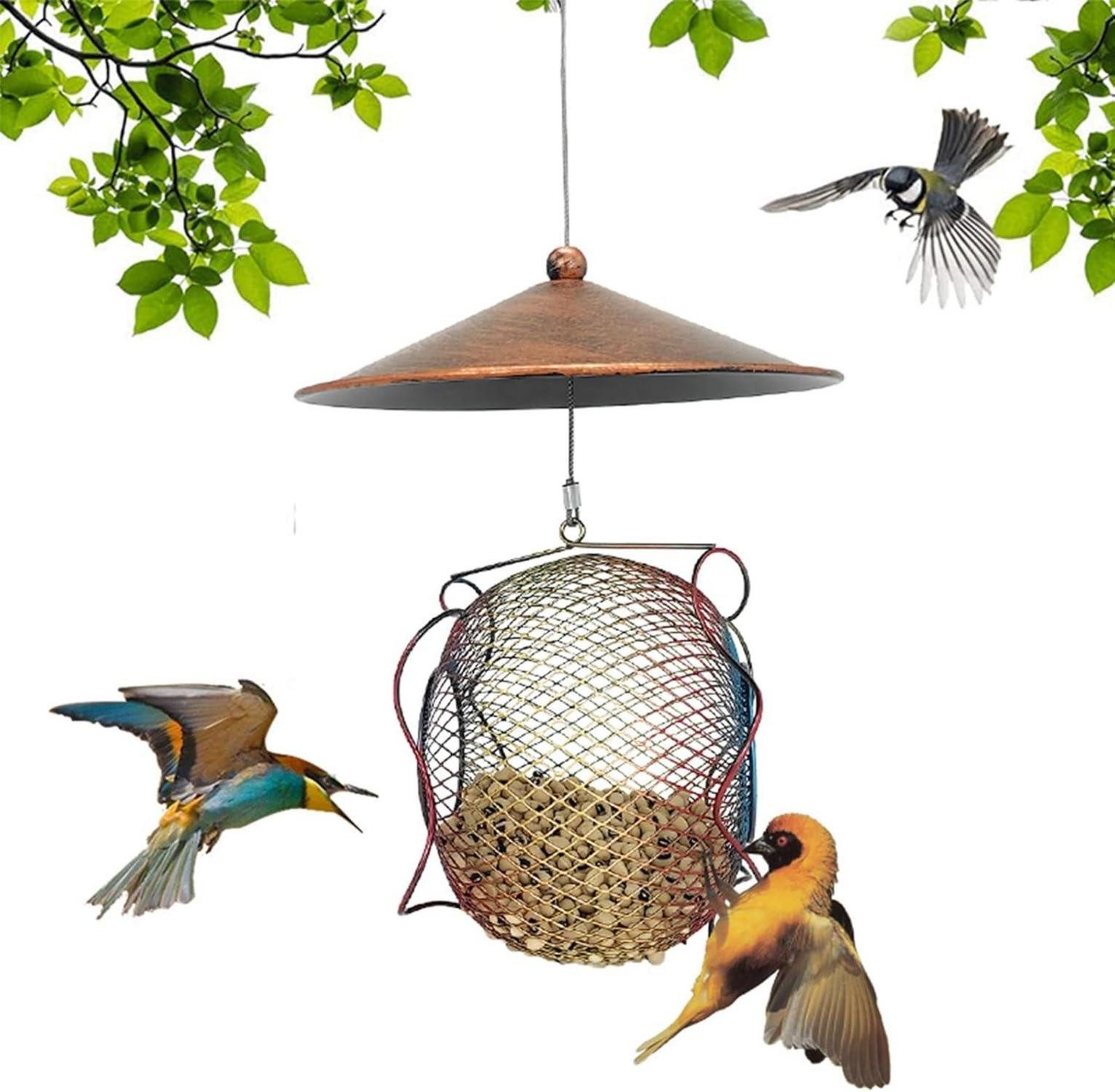 Vogelhaus Vogelfutterspender Metall Zum Aufhängen, Wetterfest, Futterstation