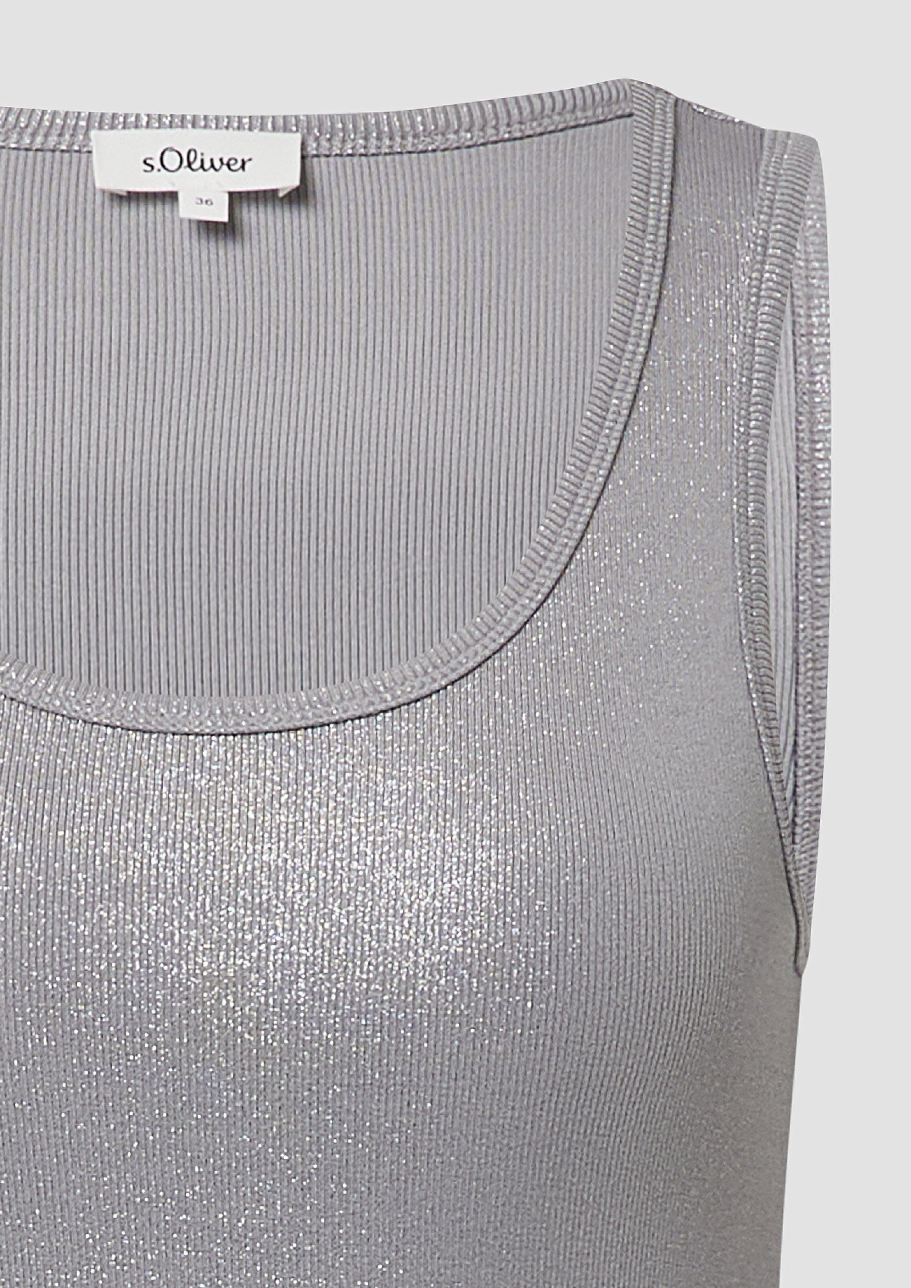 s.Oliver Shirttop Geripptes Tank-Top mit glitzerndem günstig online kaufen