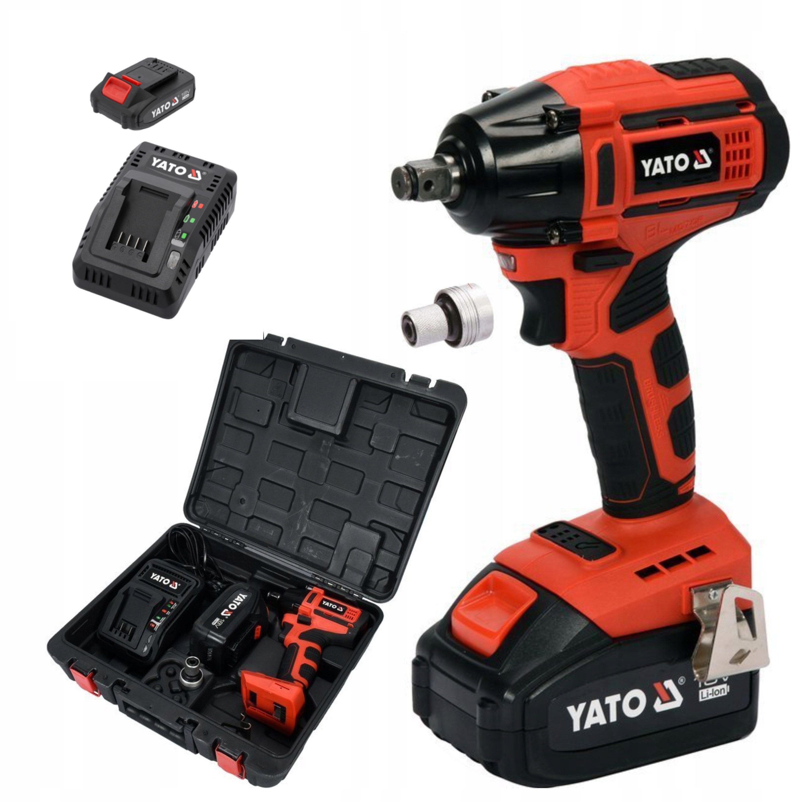 Yato Akku-Schlagschrauber Akku Schlagschrauber 18V, 250Nm, 1/2“ (1xAkku 2Ah+Ladegerät), (Akku Schlagschrauber 18V, 250Nm, 1/2“ (1xAkku 2Ah+Ladegerät)