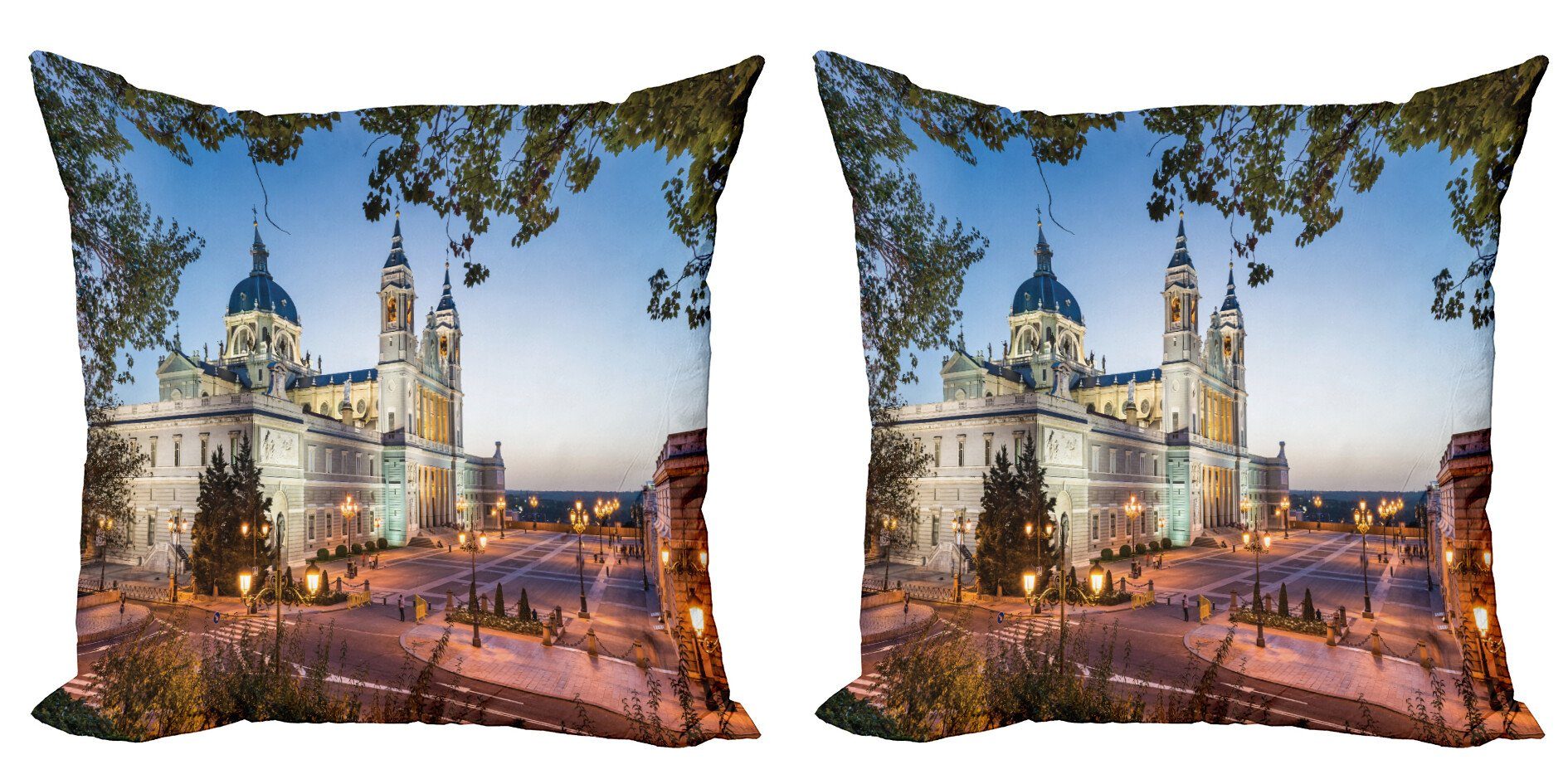 Kissenbezüge Modern Accent Doppelseitiger Digitaldruck, Abakuhaus (2 Stück), Europa Königspalast in Madrid