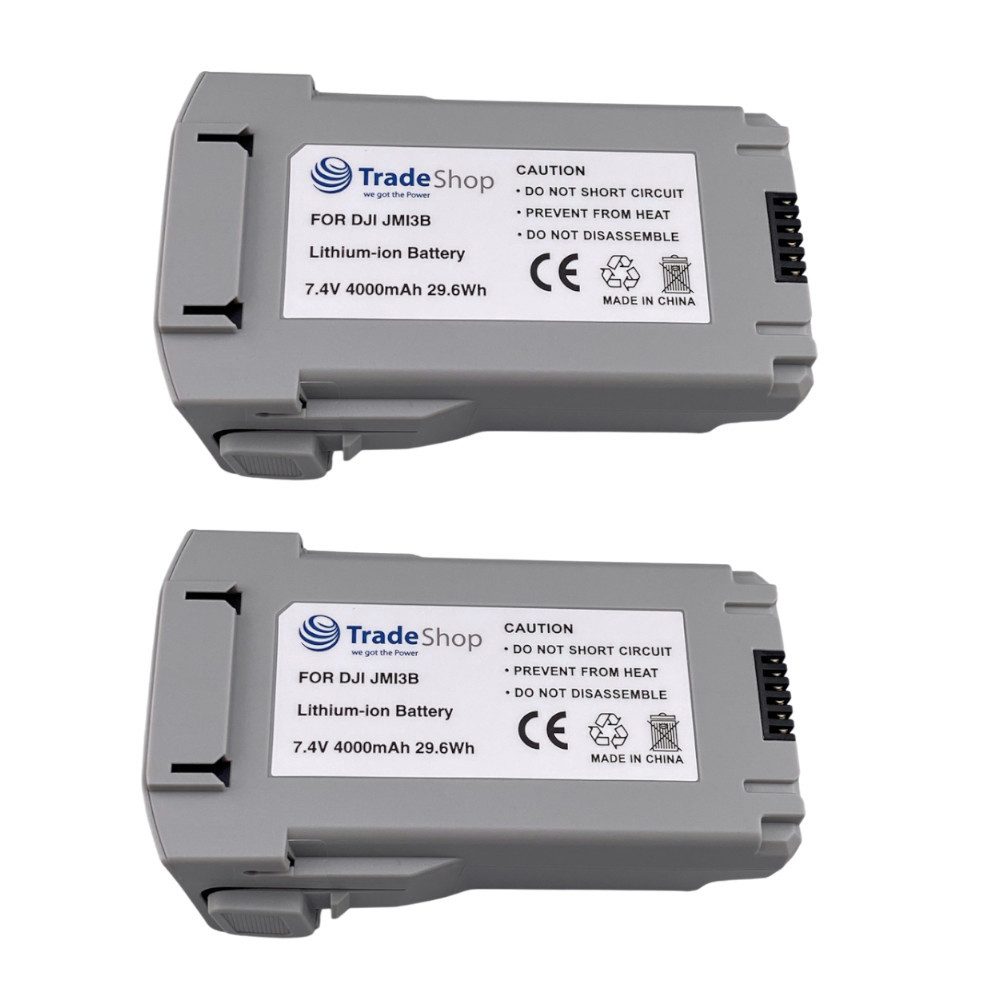 Trade-Shop 2x Akku passend für DJI Mini 3, Mini 3 Pro, Mini 4, JMI3B, BWX162 Akku Li-Ion 4000 mAh (7.4 V)