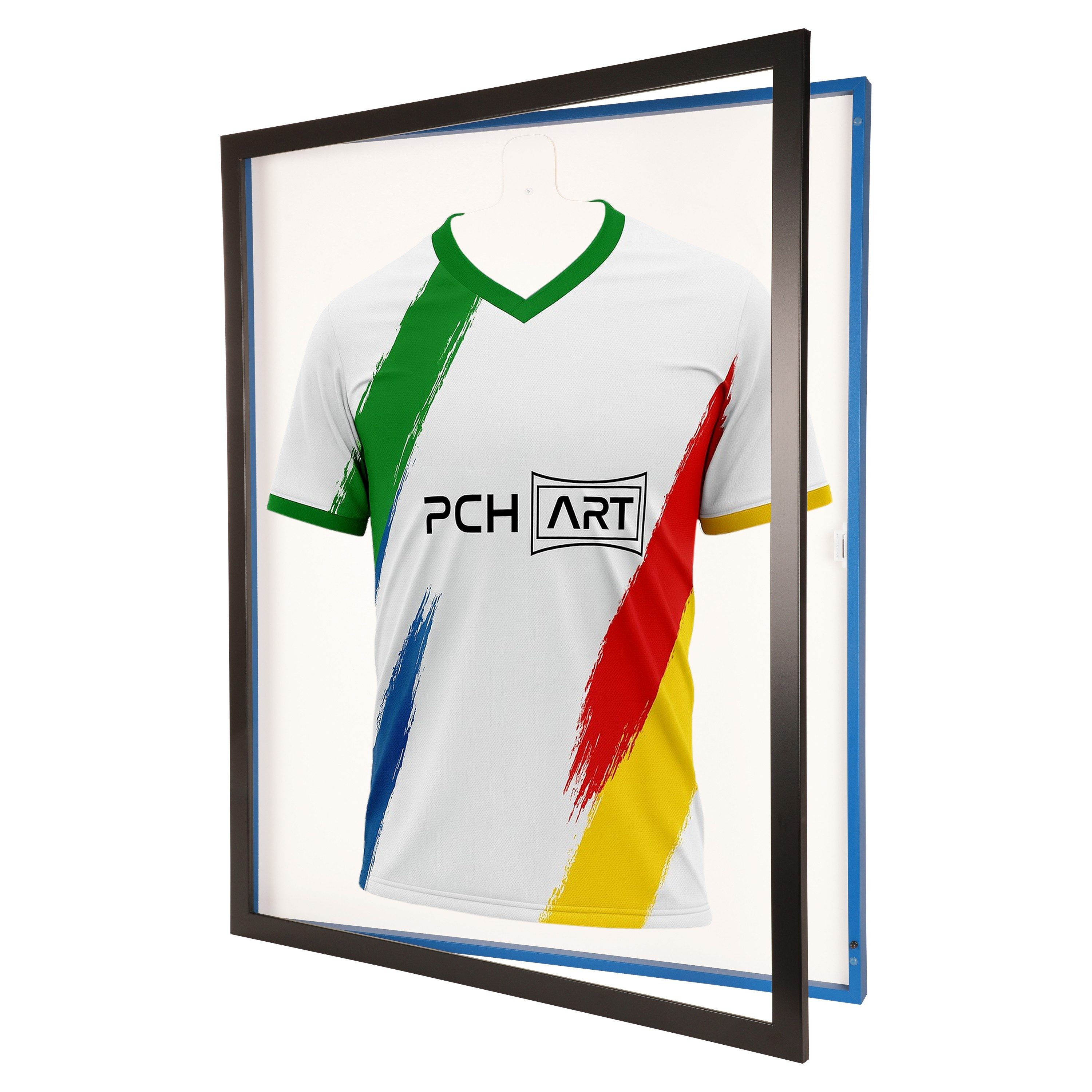 PCH[art] Bilderrahmen Trikotrahmen mit Drehtür, In 27 Länder und Vereinsfarben, 70x90 cm, für 1 Bilder, Exklusives Design, Vielfältige Farbwahl, Komfortable Handhabung