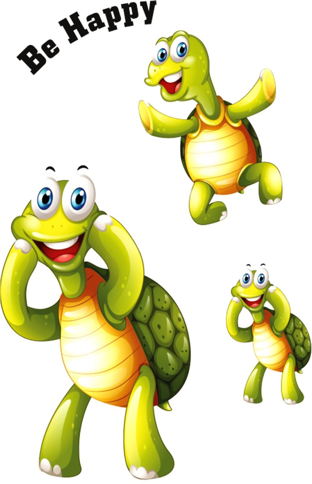 Hermann Schütz Aufkleber Aufkleber Schildkröten Be Happy 3 Stück