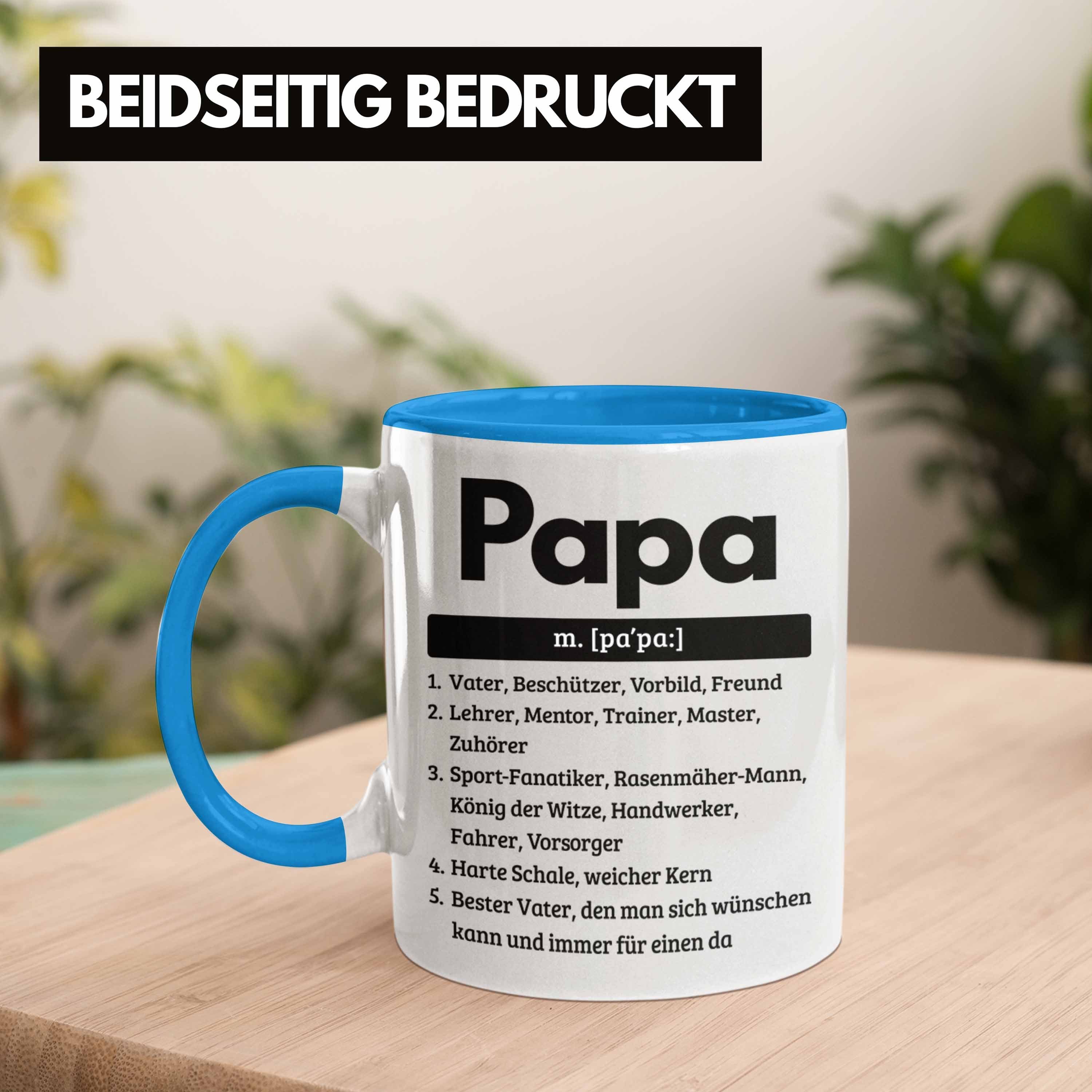 Vatertag Geschenkidee für für Spruch Pa Definition Trendation Tasse Geschenk Tasse Papa Blau
