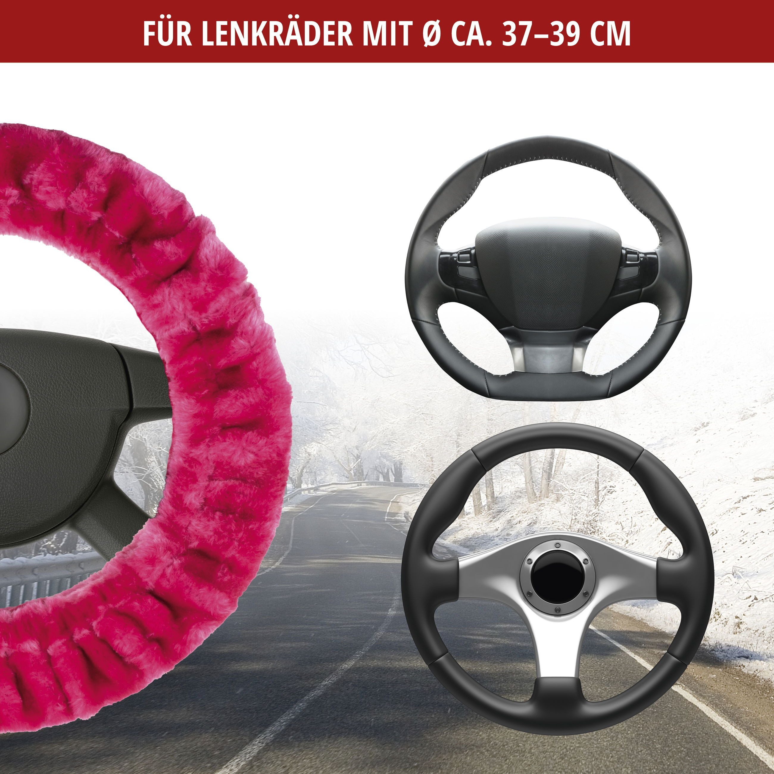 WALSER Steering Wheel Cover, Teddy Bear, (1-piece)