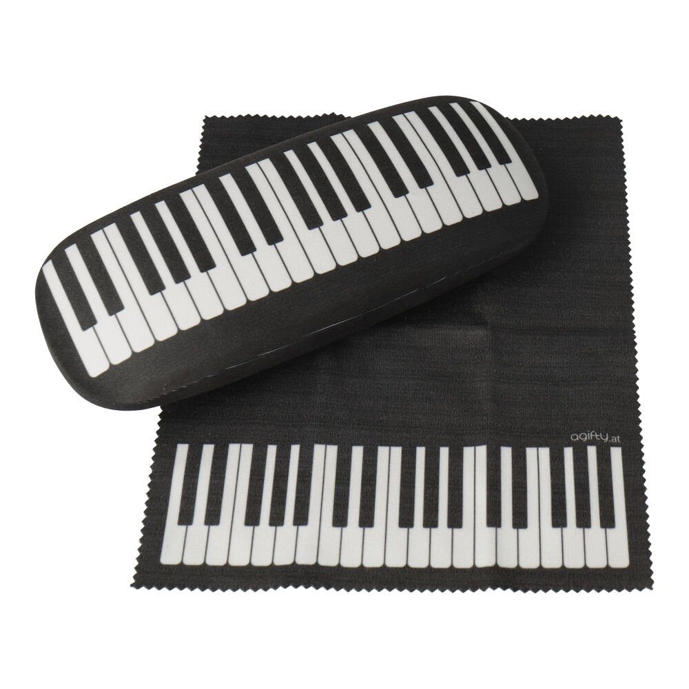 mugesh Brillenetui mit Musiker) Tastatur Putztuch Mikrofasertuch (für