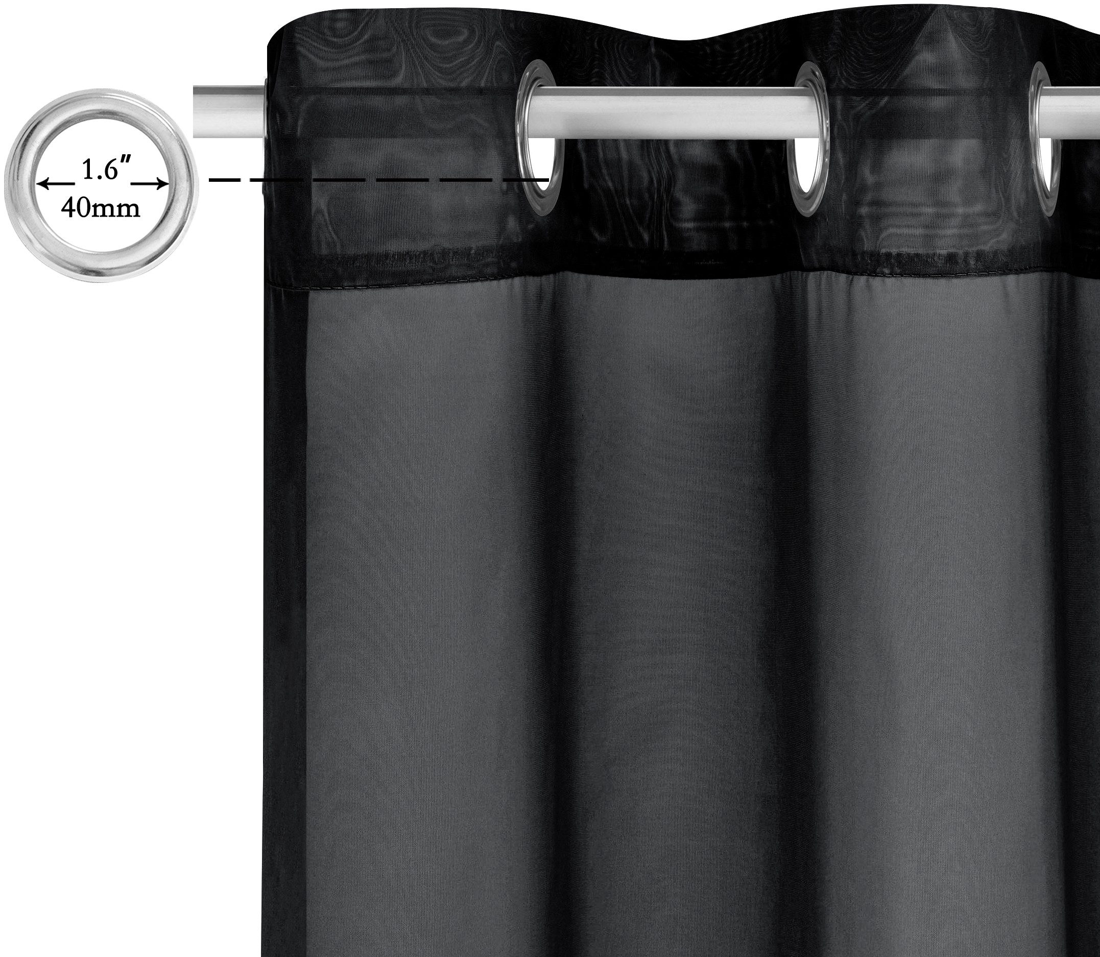 OTTO home Gardine XANA 1er- und 2er Pack mit Ösen, Topseller! (1 St), Ösen, transparent, Voile, einfarbig, 1 bzw. 2er Set, pflegeleicht, Kundenliebling – Bild 4 von 5
