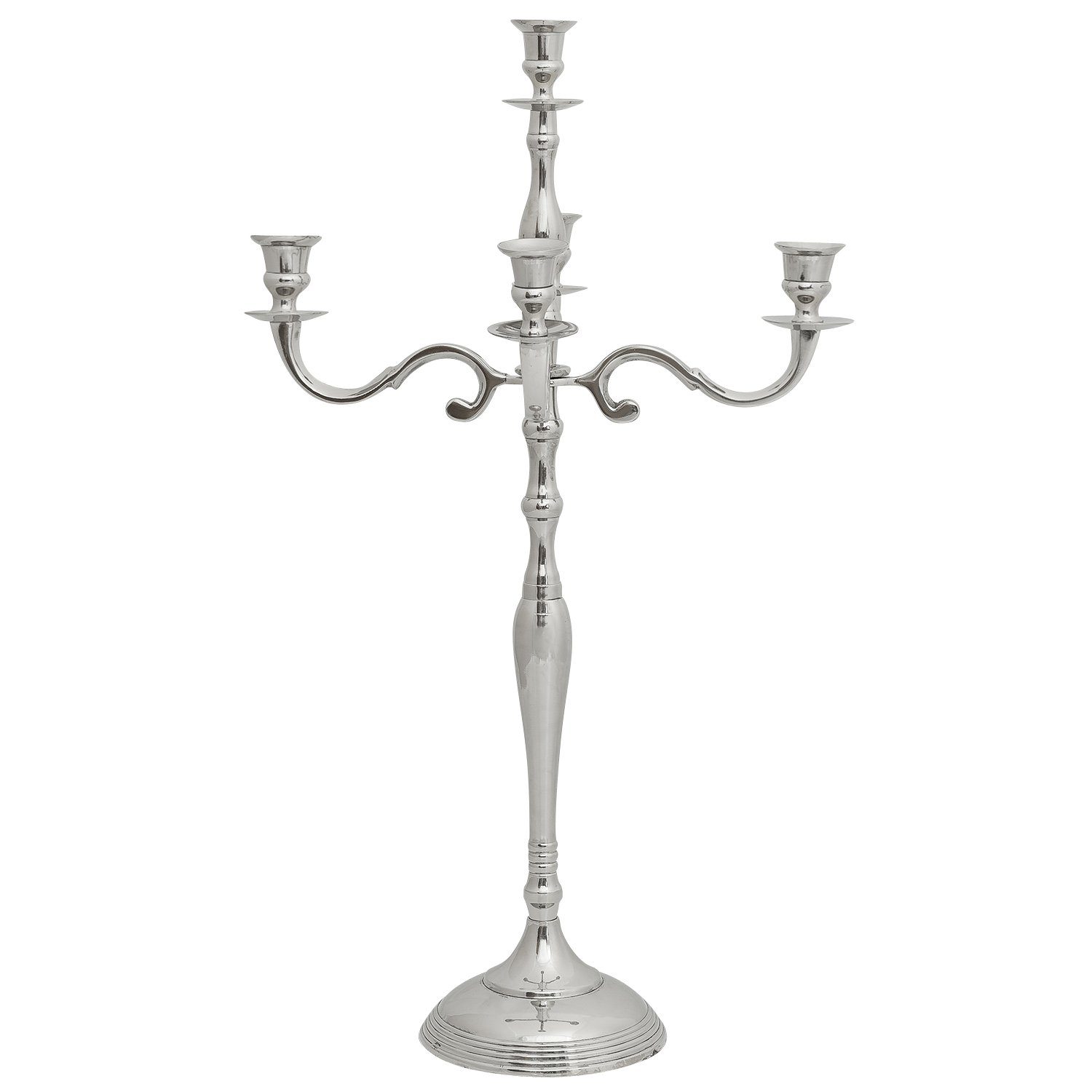 Antik-Stil Aubaho Kerzenständer Kerzenständer Kerzenhalter 5-armig silber 78cm Aluminium