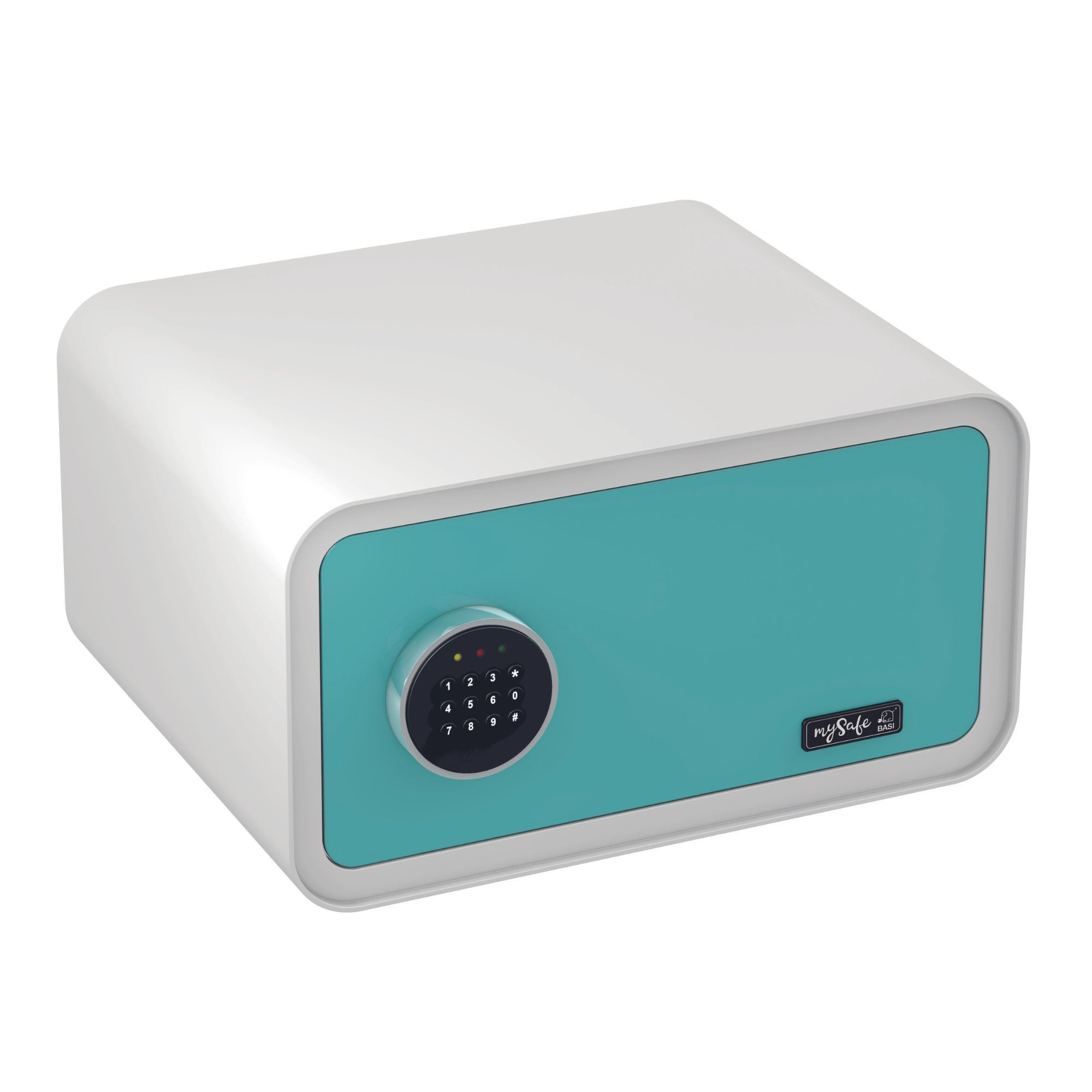 mySafe BASI Tresor Elektrischer Tresor mit Zahlenschloss (Packung, 1-St), Zahlencode, Alarm, 2 Notschlüssel, Notstromaggregat - Diverse Farben