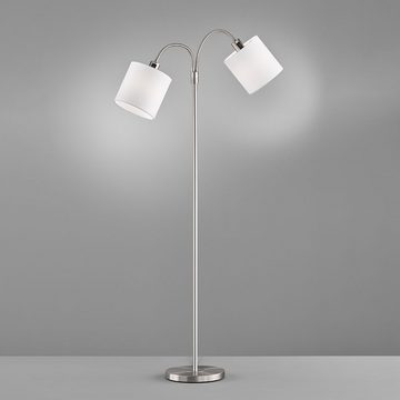 etc-shop Stehlampe, Leuchtmittel nicht inklusive, Stehleuchte Leselampe Standlampe Wohnzimmerleuchte Metall Nickel 2