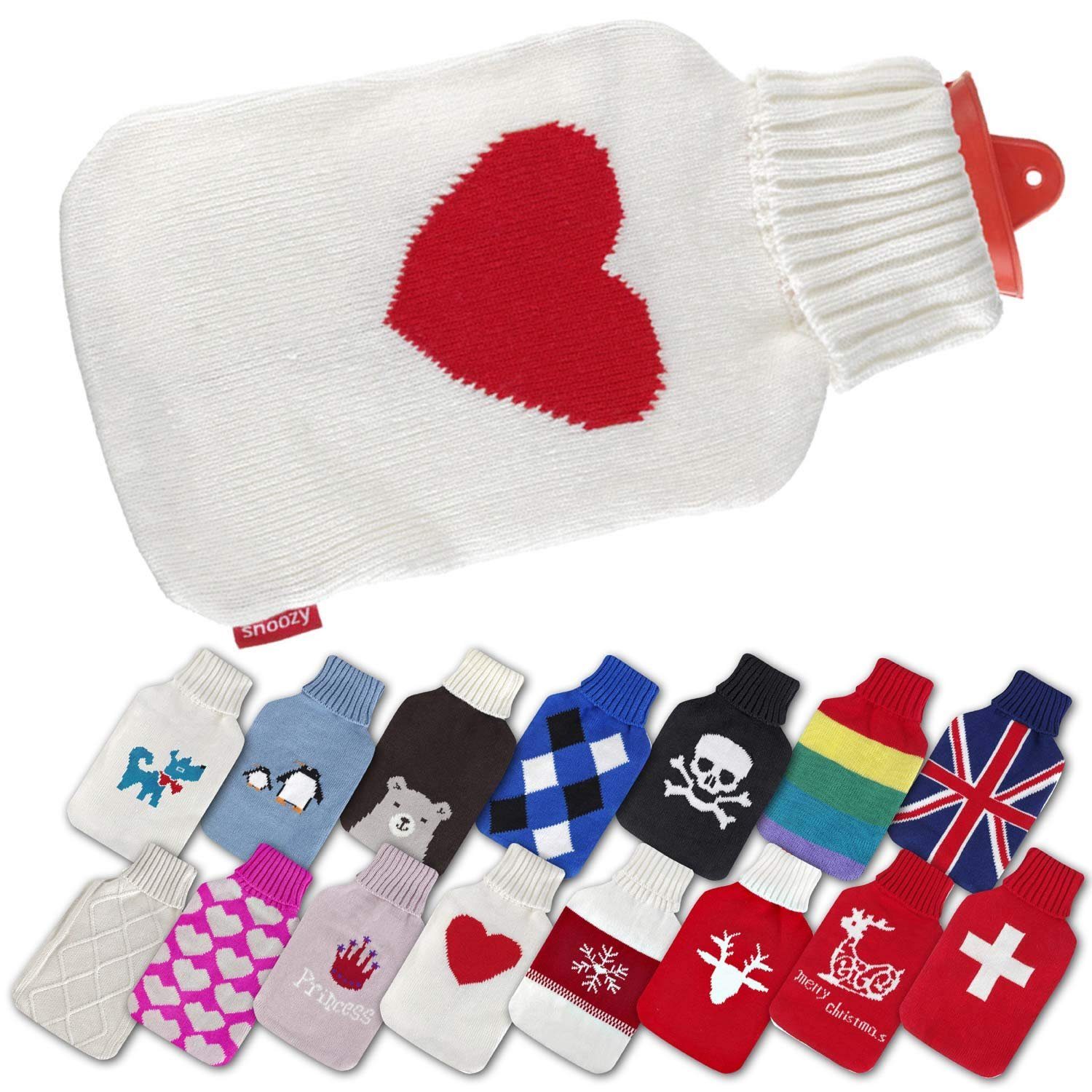 Goods+Gadgets Wärmflasche Wärmekissen, (2 Liter Bettflasche, aus Naturkautschuk), mit abnehmbaren Bezug