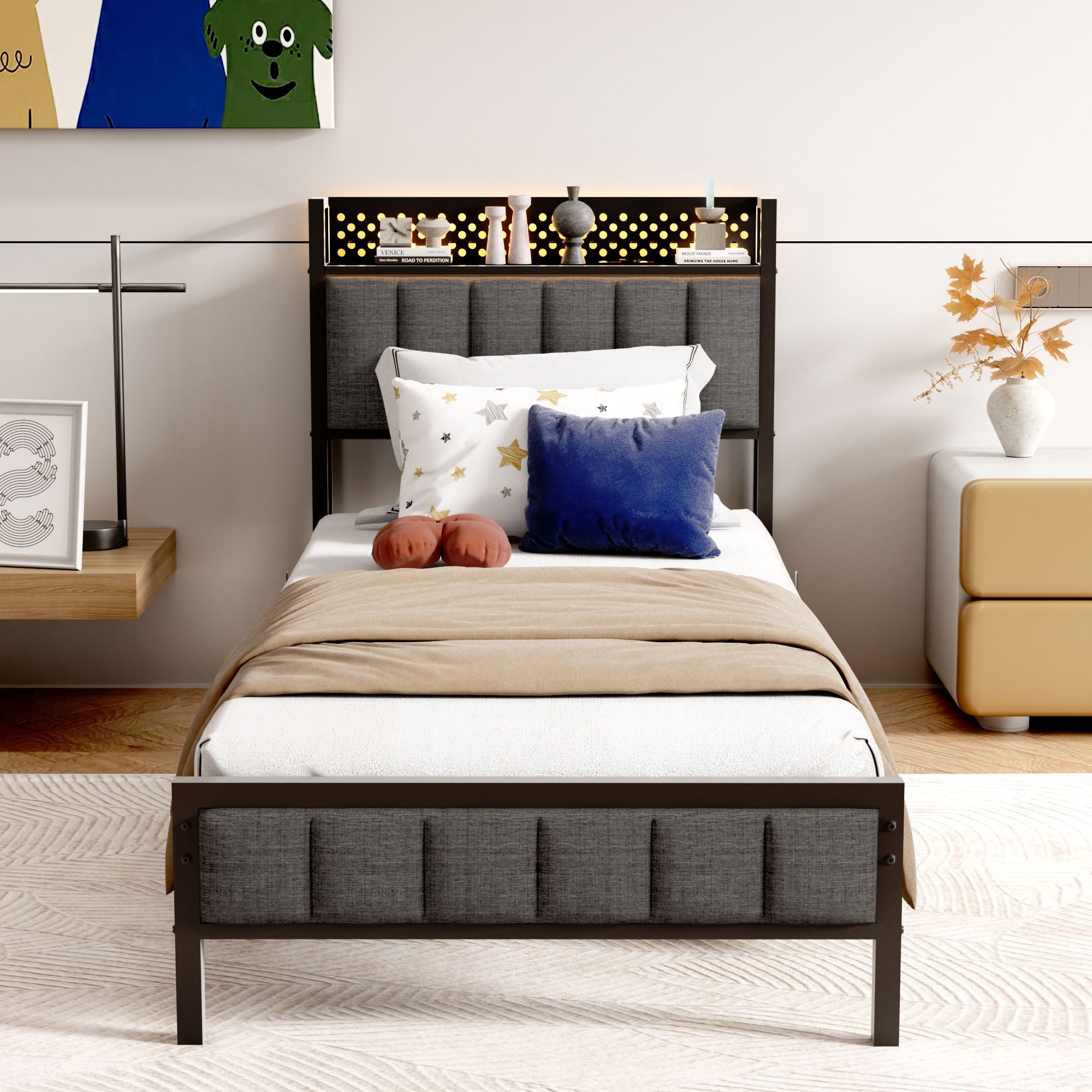 HAUSS SPOLE Metallbett Polsterbett Bettgestell Jugendbett günstig online kaufen
