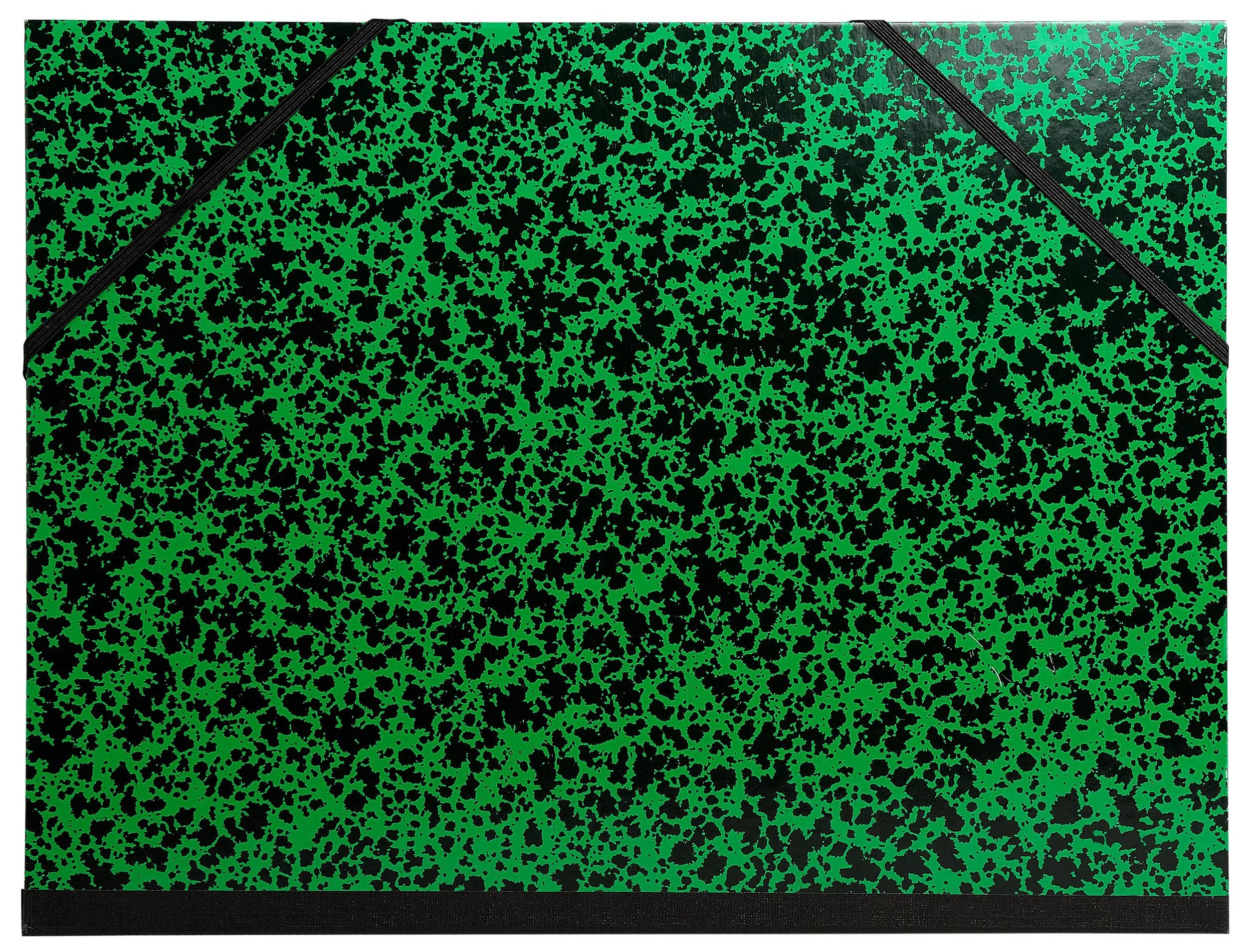 Schreibmappe 10x Zeichenmappe Gummizug A4 A4 Überbreite 26x33cm Grün 541100E