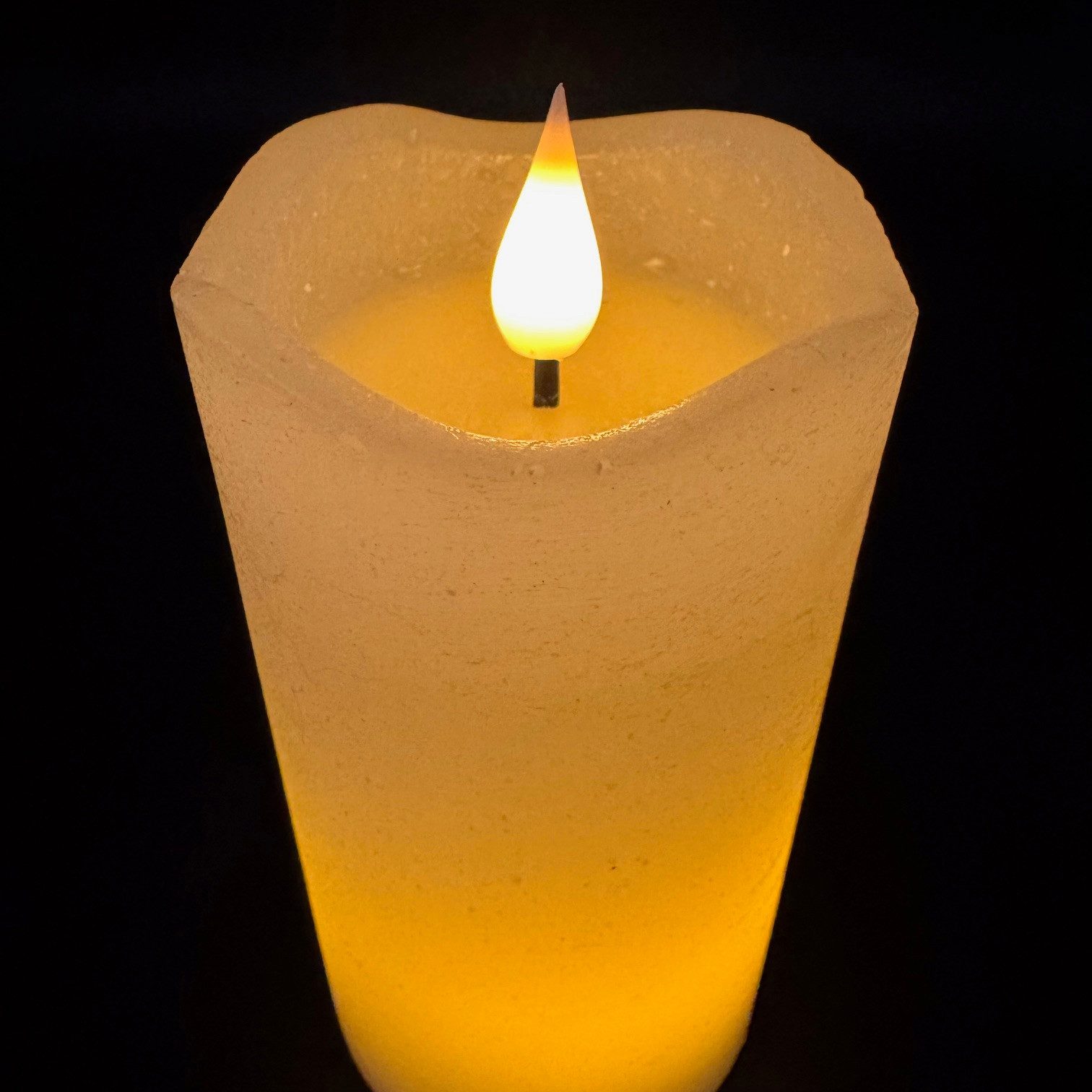 Online-Fuchs LED-Kerze 5 LED-Kerzen aus Echtwachs mit 6-Stunden Timer (realistische Kerzenflamme, Rot, Weiß, Creme, Grün, Altrosa, Lila, Orange), ruhiges Standlicht oder natürliches Flackern - Long Shine Funktion!