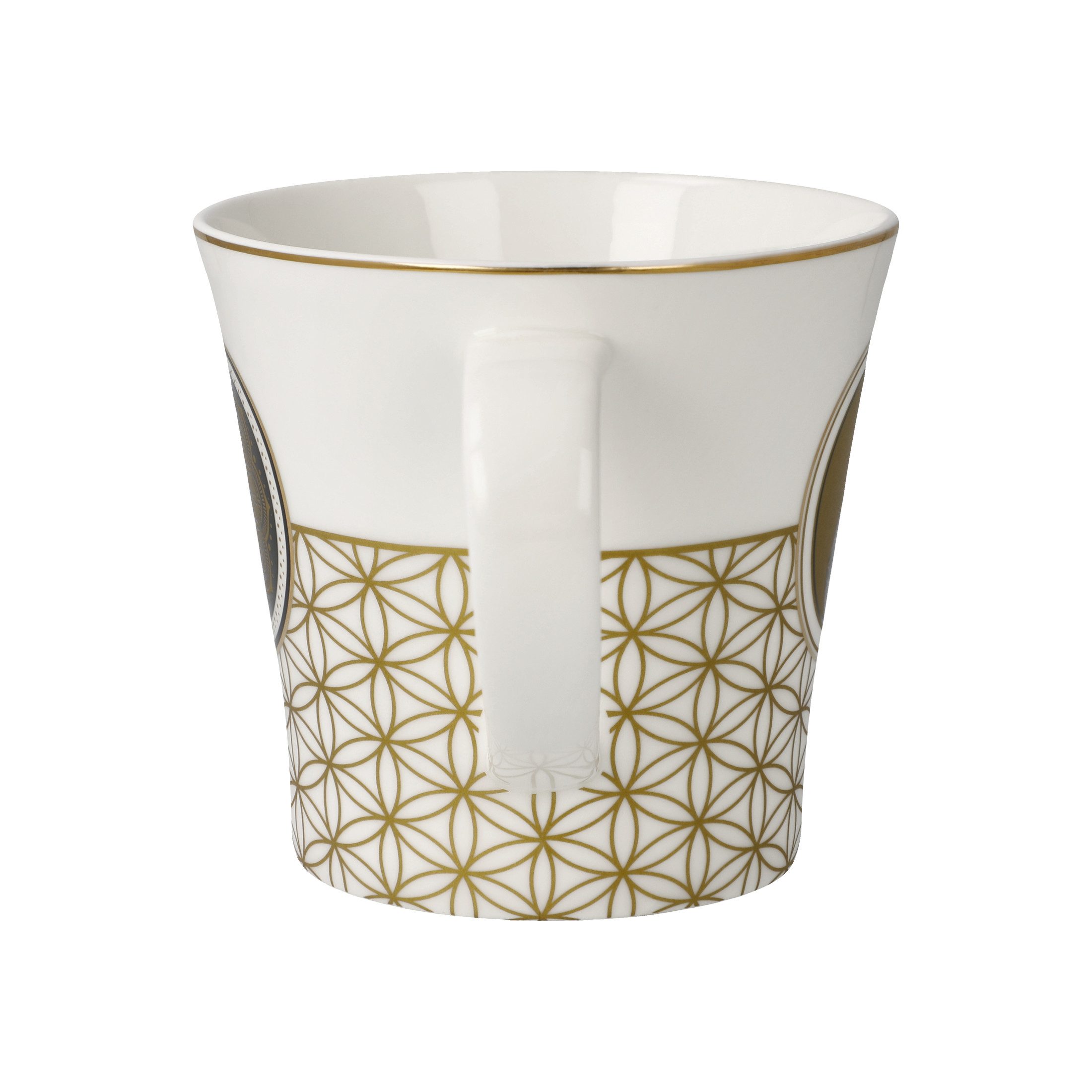 Dekomiro Kaffeeservice Kaffeebecher Blume des Lebens, 2 Personen, Porzellan