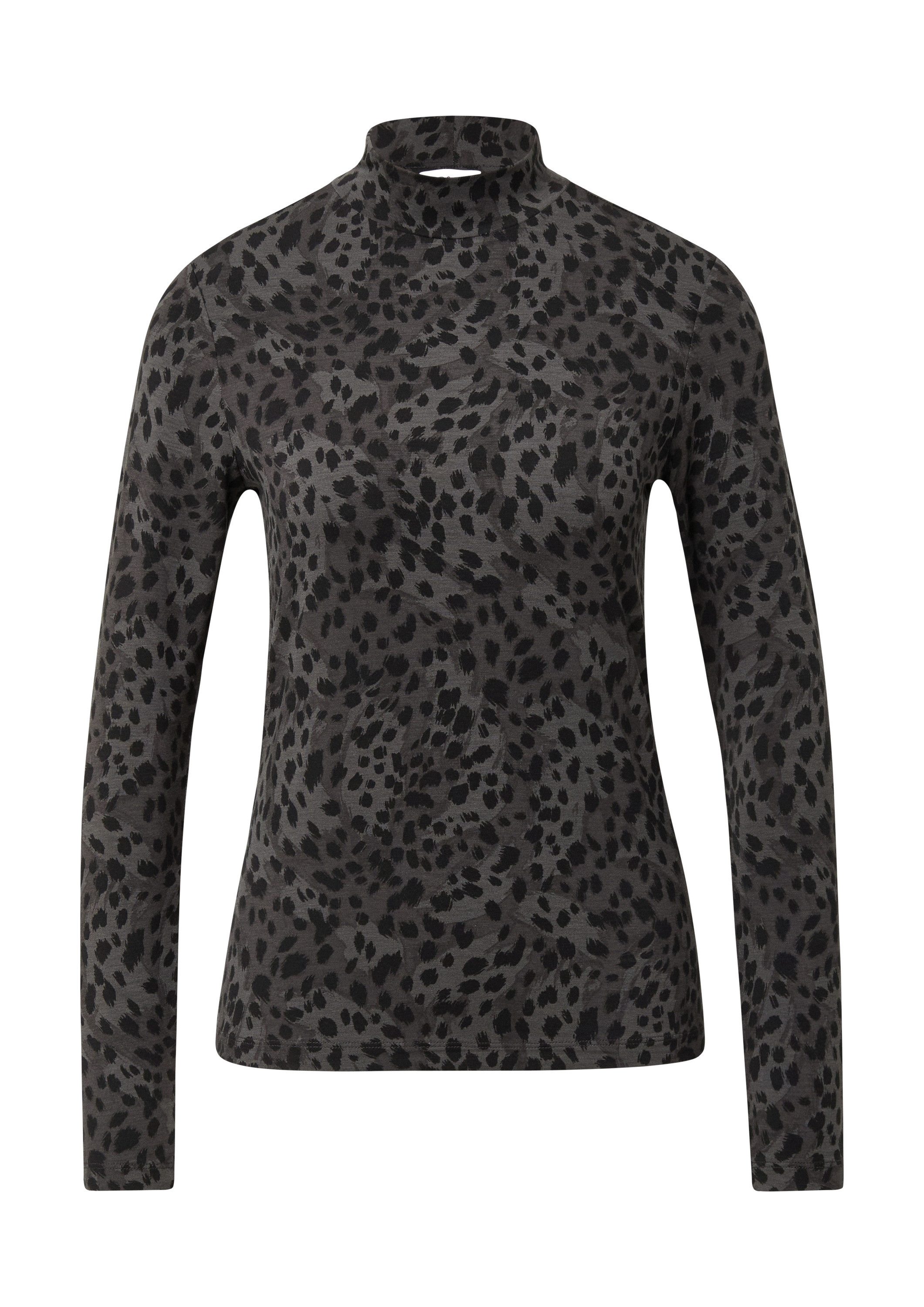s.Oliver Langarmshirt T-Shirt Slim Fit Jerseyshirt mit Stehkragen günstig online kaufen