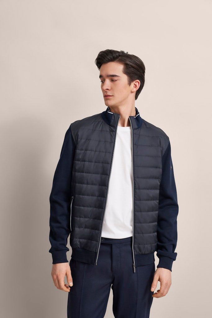 bugatti Sweatjacke 8750-95121 Kontraststreifen an Kragen günstig online kaufen