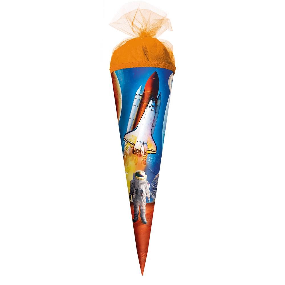 Roth Schultüte Weltraum, 22 cm, rund, Tüllverschluss, Geschwistertüte, Zuckertüte