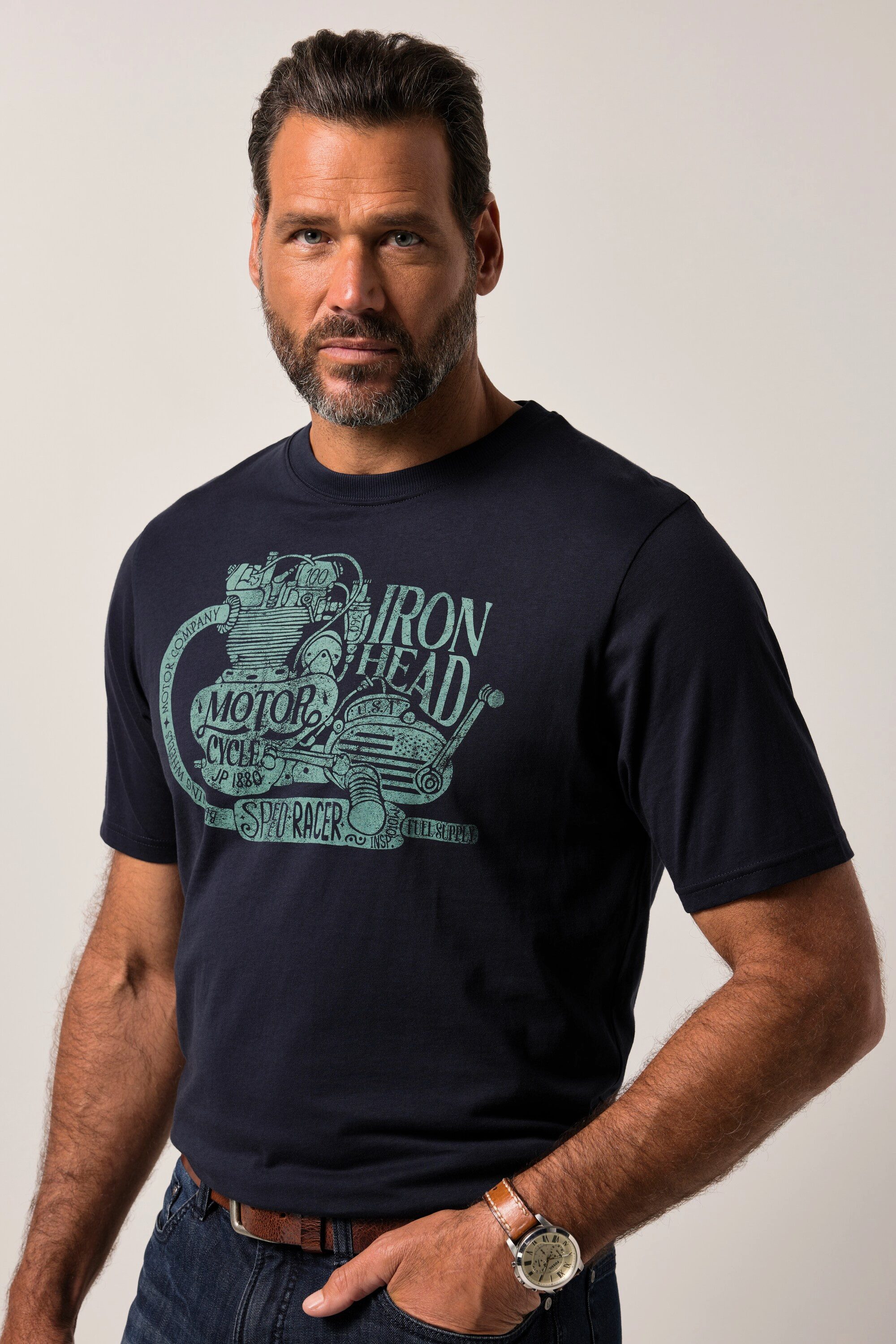 JP1880 T-Shirt JP1880 T-Shirt Halbarm Brustprint bis 8 XL günstig online kaufen