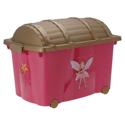 Spetebo Spielzeugtruhe Kinder Rollbox PRINZESSIN mit Deckel 57 Liter (Set, 1 St., Box mit Deckel), Kinderzimmer, Aufbewahrung, Rollbox, kinderleicht verschließen
