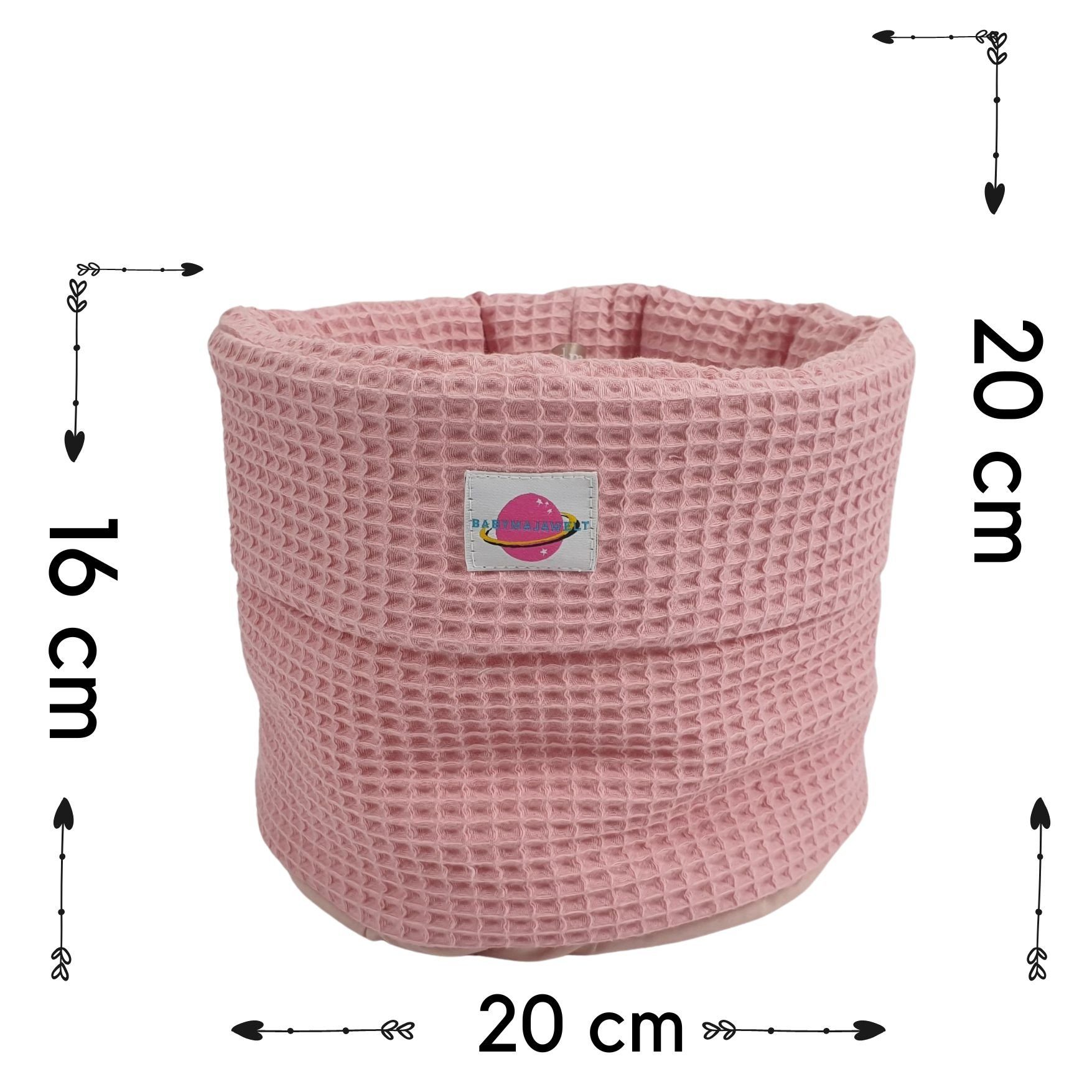 Babymajawelt Aufbewahrungskorb Stoffkorb Waffel Organizer Utensilio - Brötchenkorb, Spielzeug Midi (1x Stoffkorb), Weich, Waschbar, Praktisch am Wickeltisch, Made in EU
