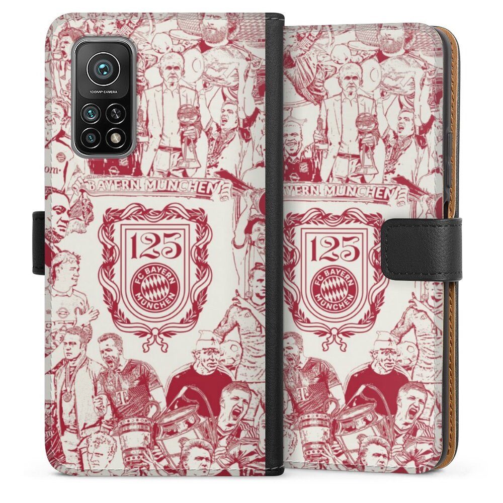 DeinDesign Handyhülle FCB 125 Jahre FC Bayern München Offizielles Lizenzprodukt, Xiaomi Mi 10T Pro 5G Hülle Flip Case Klapphülle Handytasche Leder