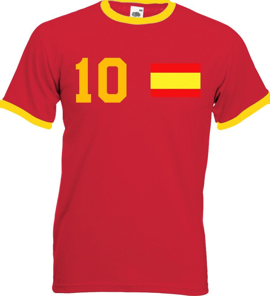 Youth Designz T-Shirt Spanien Herren mit Fußball im Trikot T-Shirt trendigem print Look