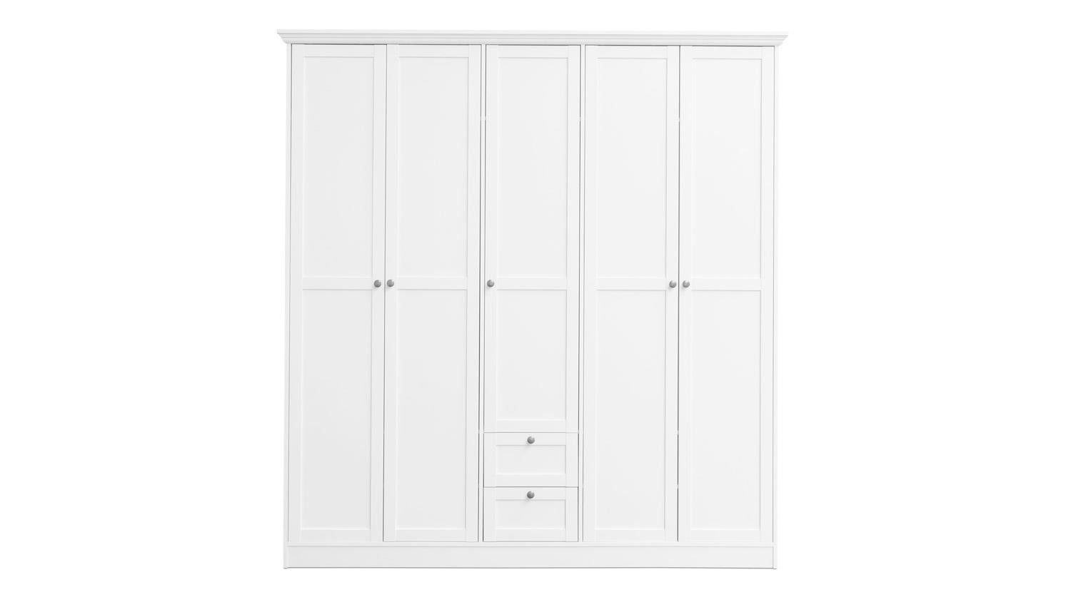 Finori Kleiderschrank Kleiderschrank Landwood 19 weiß Dekor5 TR, 2 SK, 9 EB, 190/200/67 cm