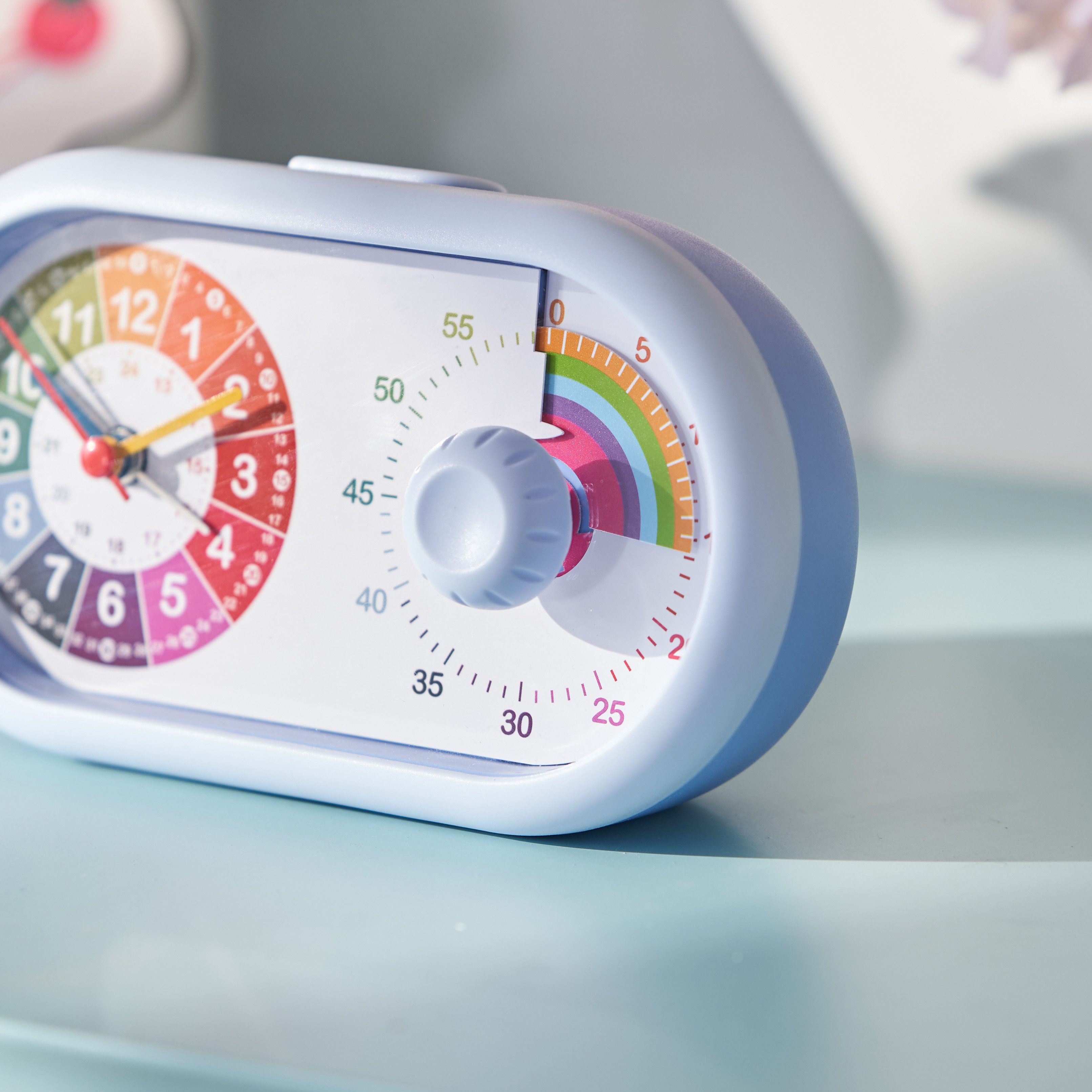K&L Wall Art Tischuhr Rosa Tischwecker Mädchen Wecker Einhorn Alarmuhr visueller Timer – Bild 5 von 5