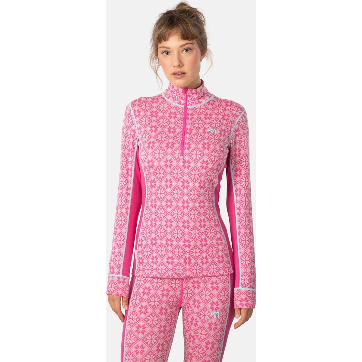 Kari Traa Layershirt Rose Half-Zip Hochwertige Merinowolle und strategische Stretchgewebe-Einsätze für