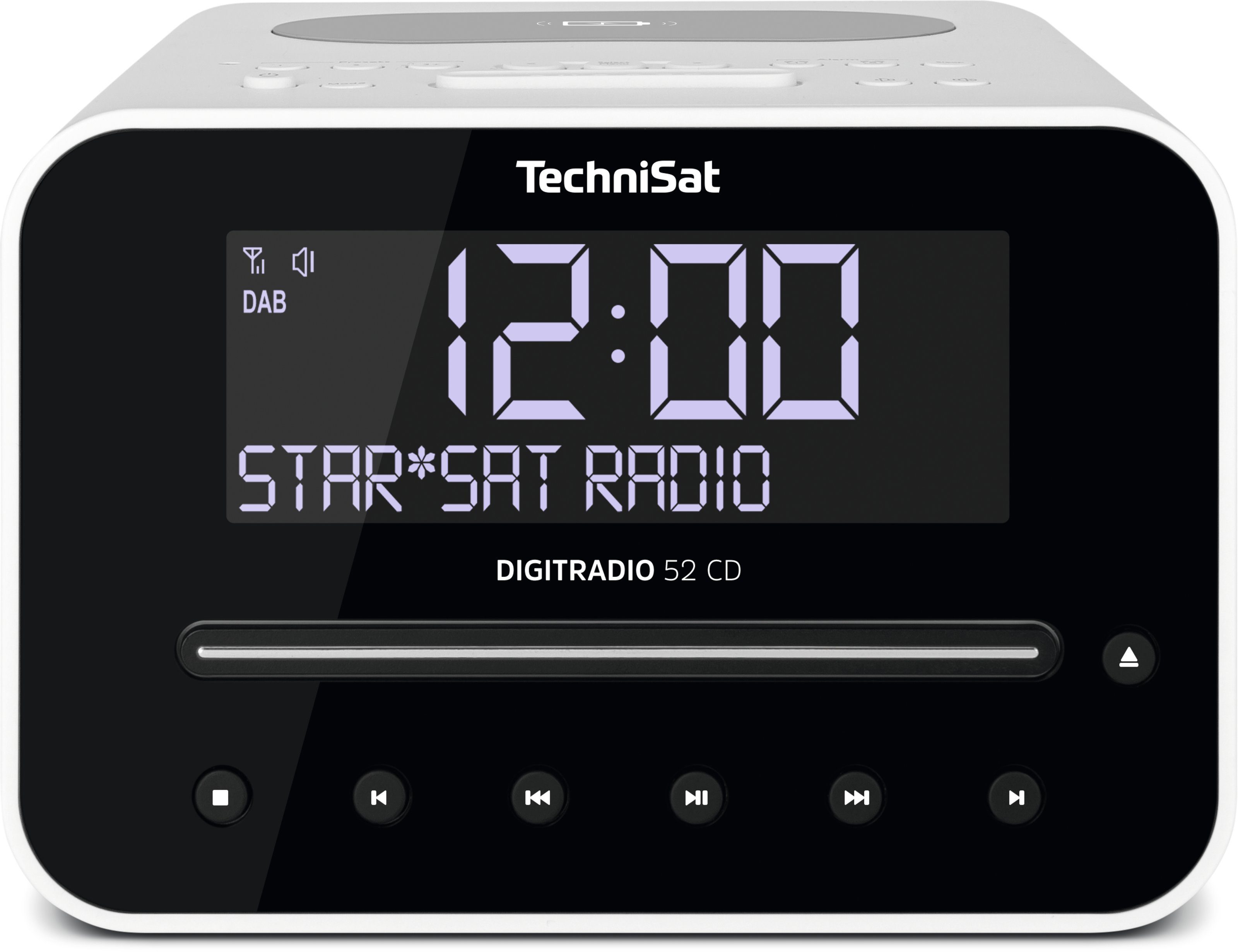 Radiowecker CD-Player, 52 Wireless TechniSat Bluetooth, CD Charging DIGITRADIO weiß DAB+/UKW,