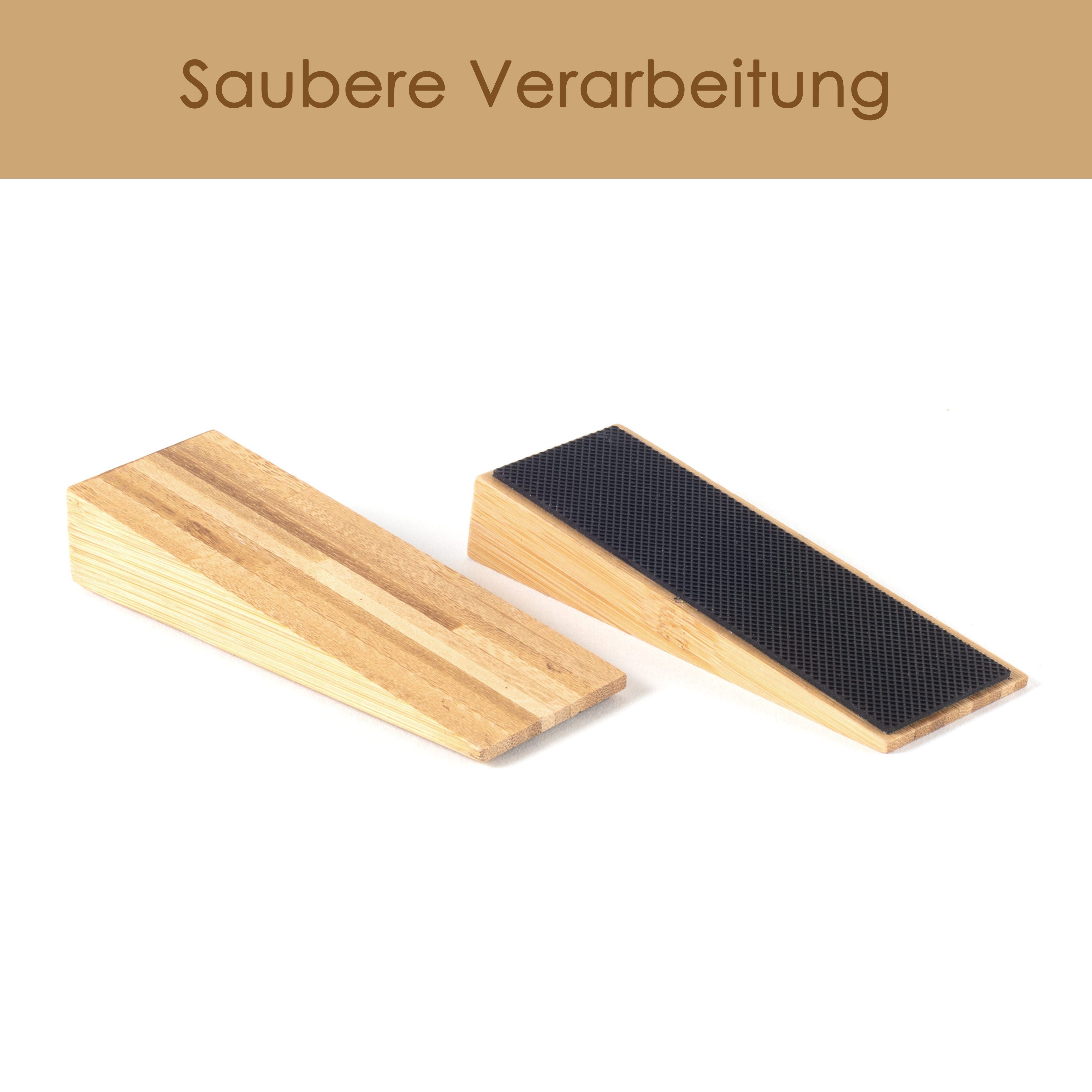 HomeBee Türstopper aus (Komplettset, Holzkeile), St., alle für Türstopper zertifiziert FSC® aus Rutschfest 2 Set Bambus Holz - Böden
