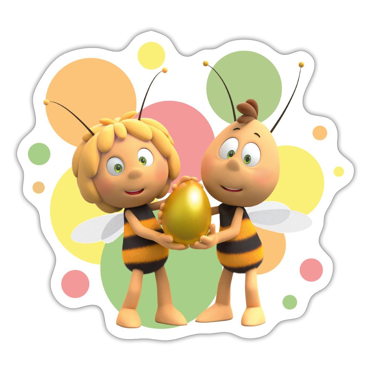 Spreadshirt Aufkleber Die Biene Maja 3 Maya und Willi Sticker Aufkleber