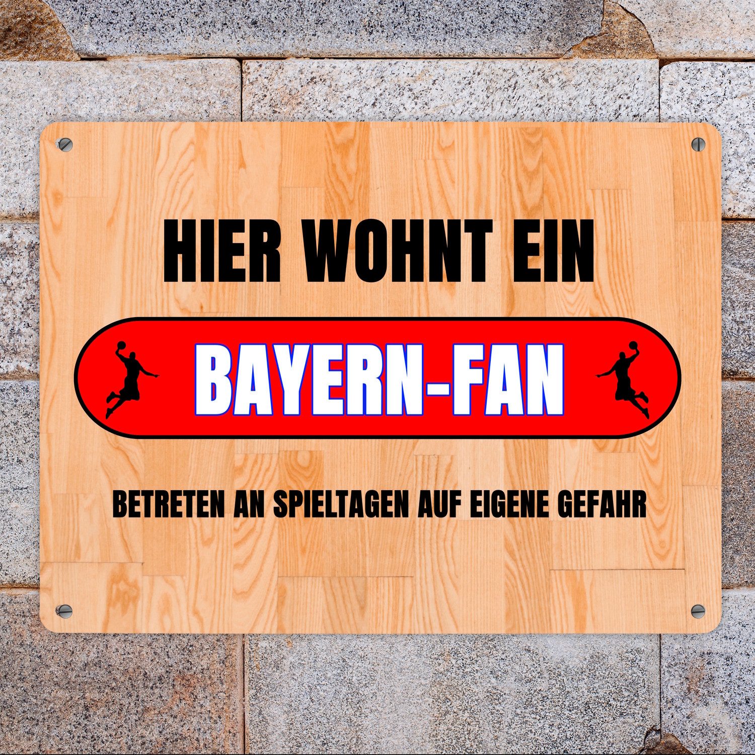 speecheese Metallschild Hier wohnt ein Bayern Fan Metallschild XL in 21x28 günstig online kaufen