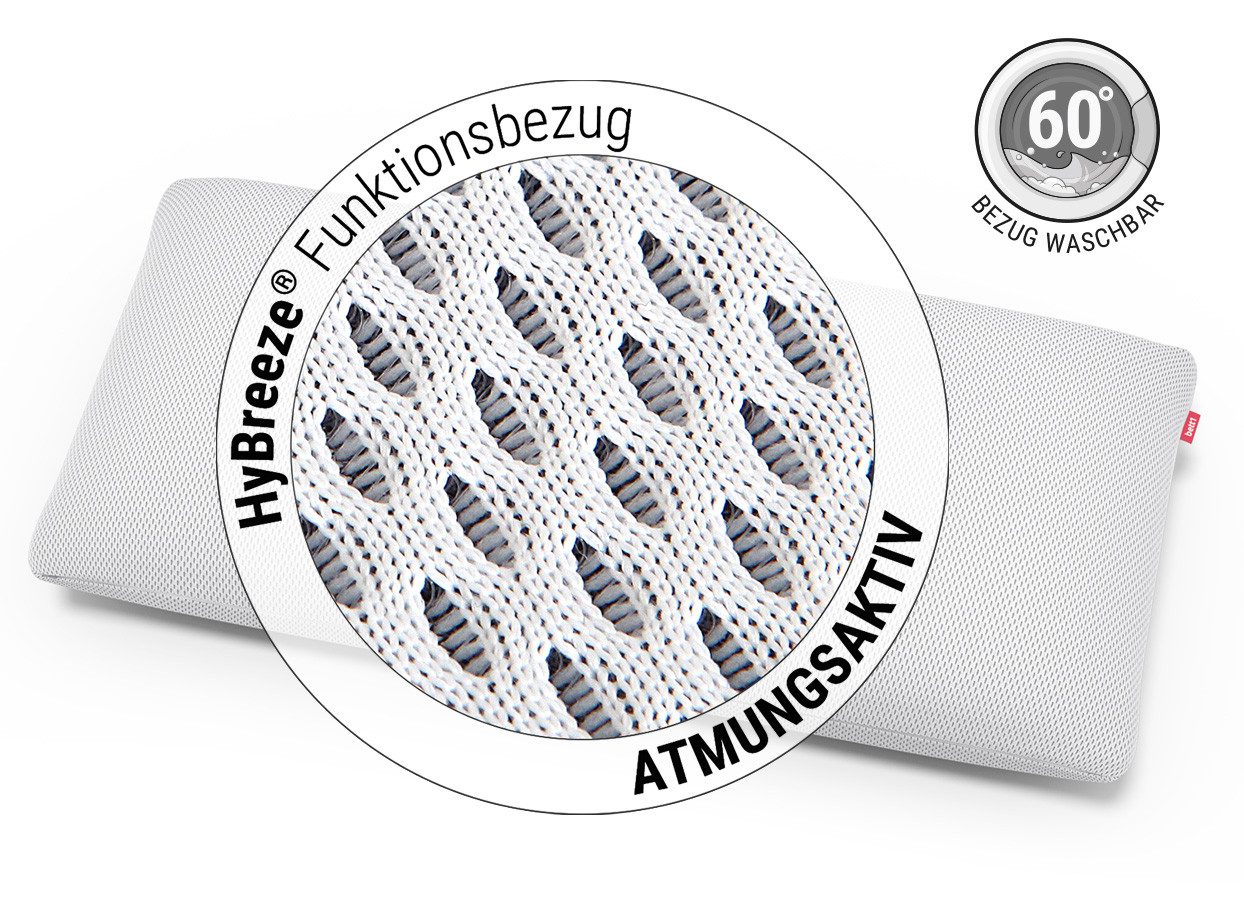 bett1.de Kopfkissen BODYGUARD Visco-Kissen, Füllung: Visco-Schaumflocken, Rückenschläfer, Seitenschläfer, Bauchschläfer, Memory-Effekt