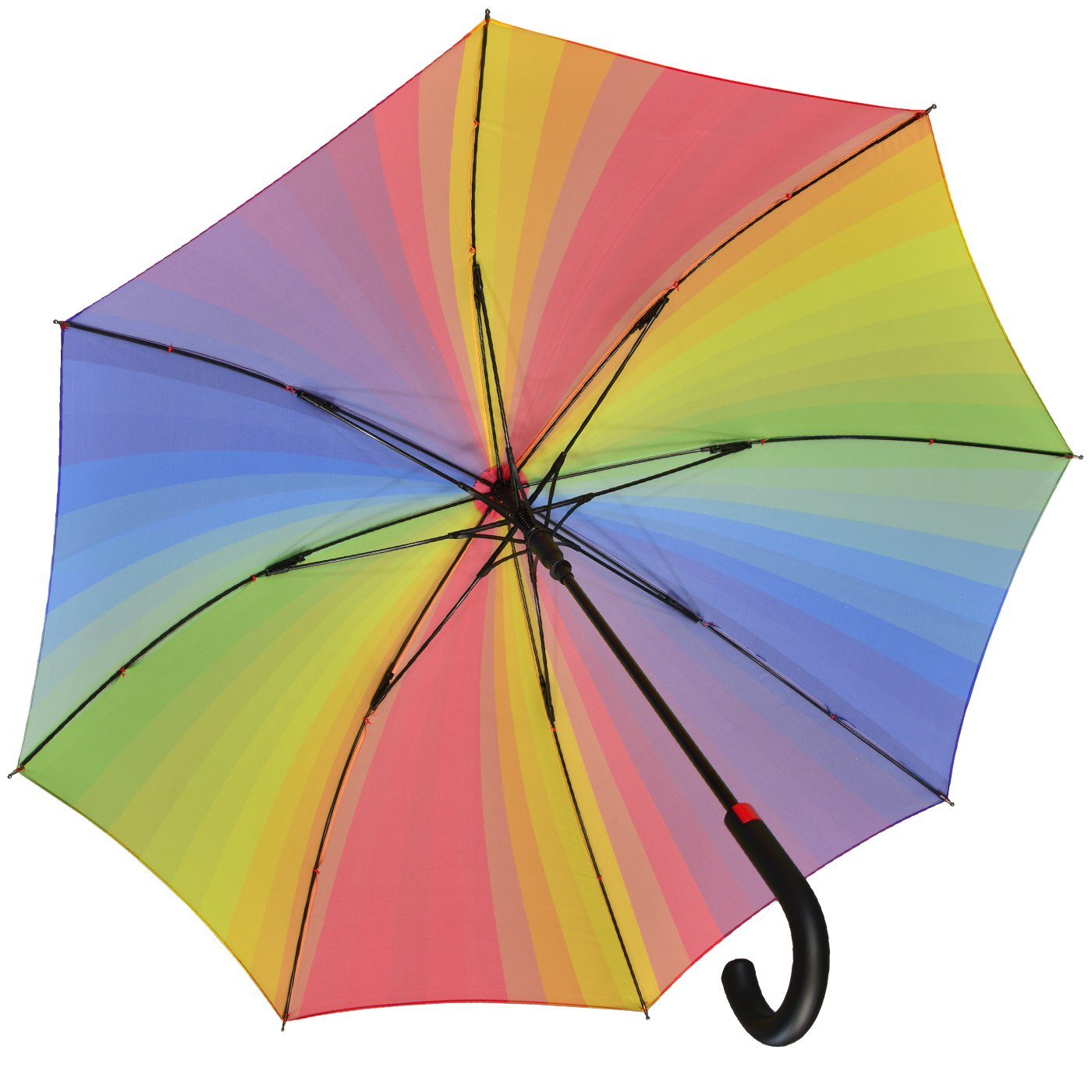 iX-brella Stockregenschirm Fiberglas, XL 110 cm groß, stabil, mit Automatik, mit überschlagfähigem Dach - windproof - bunt – Bild 4 von 5
