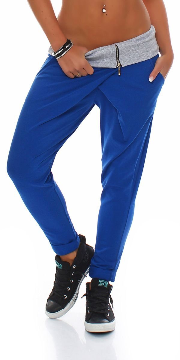 Sweathose malito Damen Jogginghose in Wickel Optik, Sporthose in Unifarben