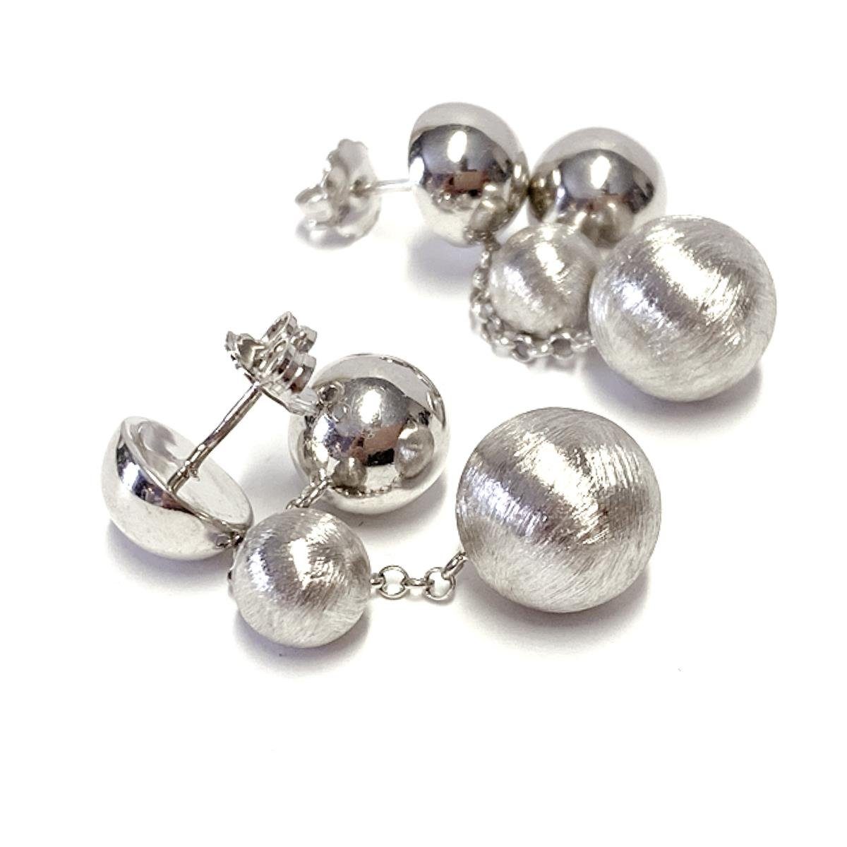 Paar Ohrhänger Ohrstecker 925/- Sterling Silber rhod. 12 mm, matt