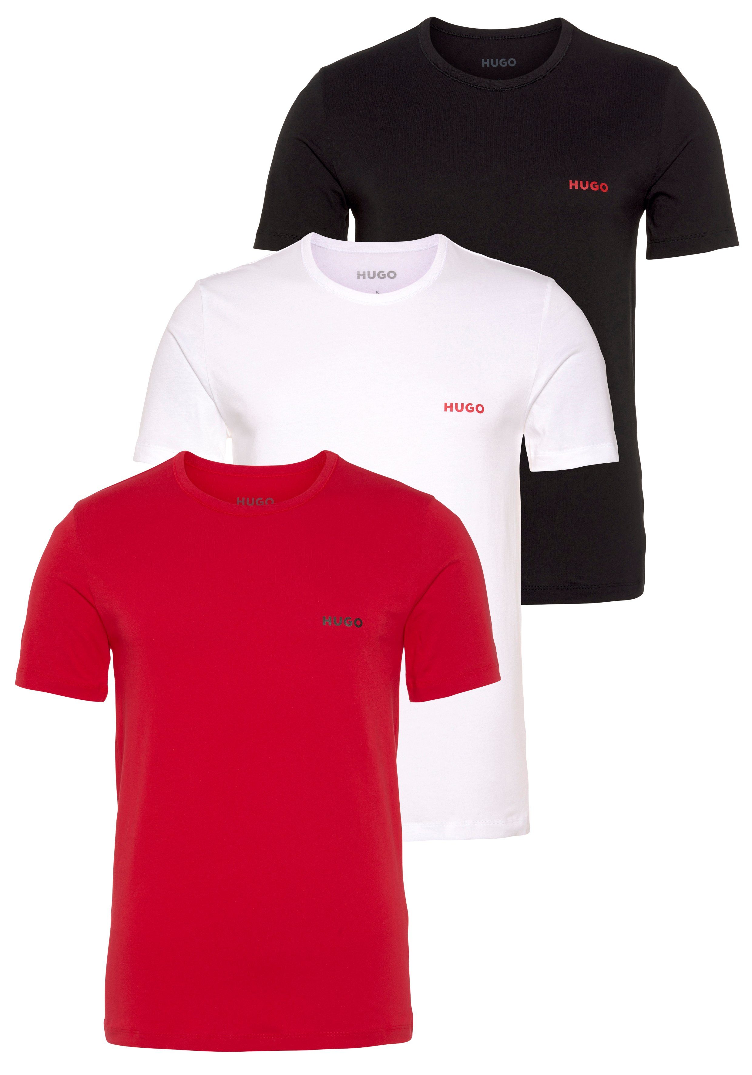 HUGO T-Shirt (Packung, 3-tlg., 3er-Pack) mit Rundhalsausschnitt Black 004